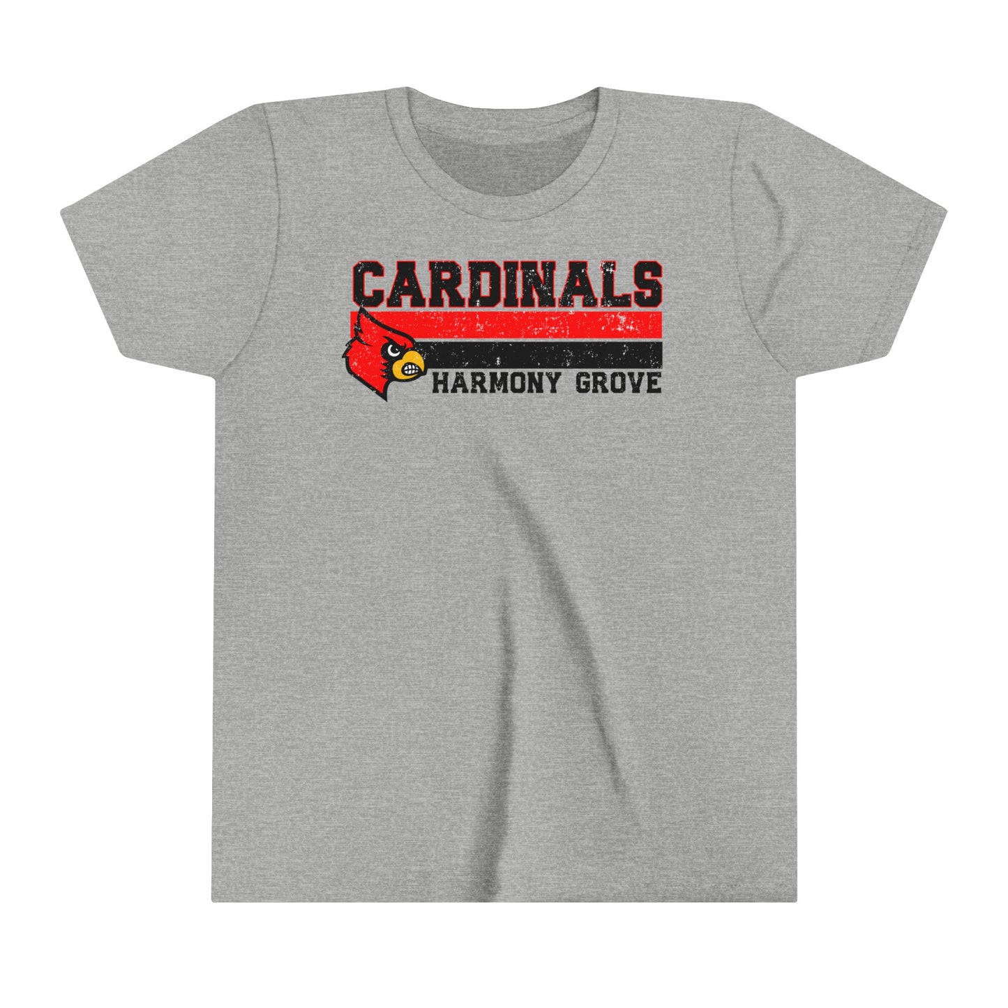 Cardinals Harmony Grove Stripe - Bella + Canvas Youth Tee