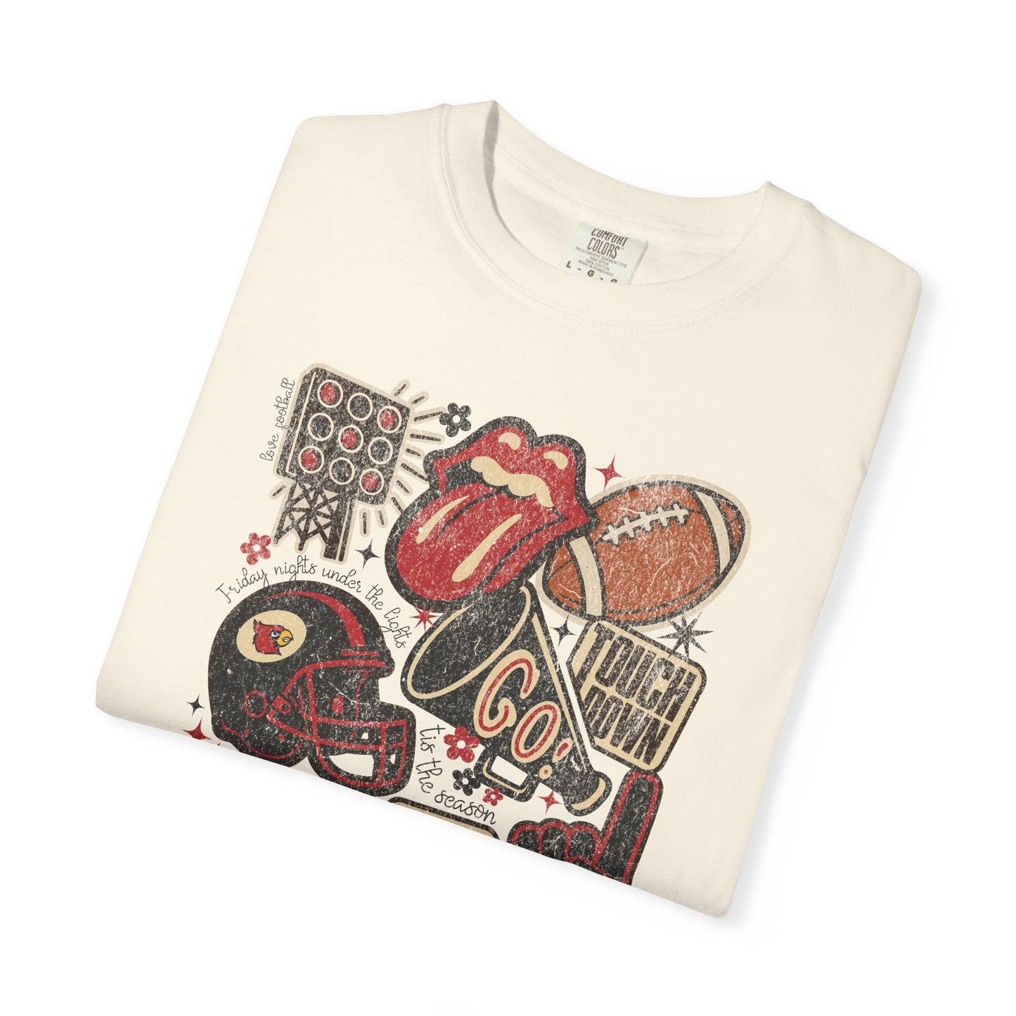 Cardinal Football Collage - Comfort Colors T Shirt