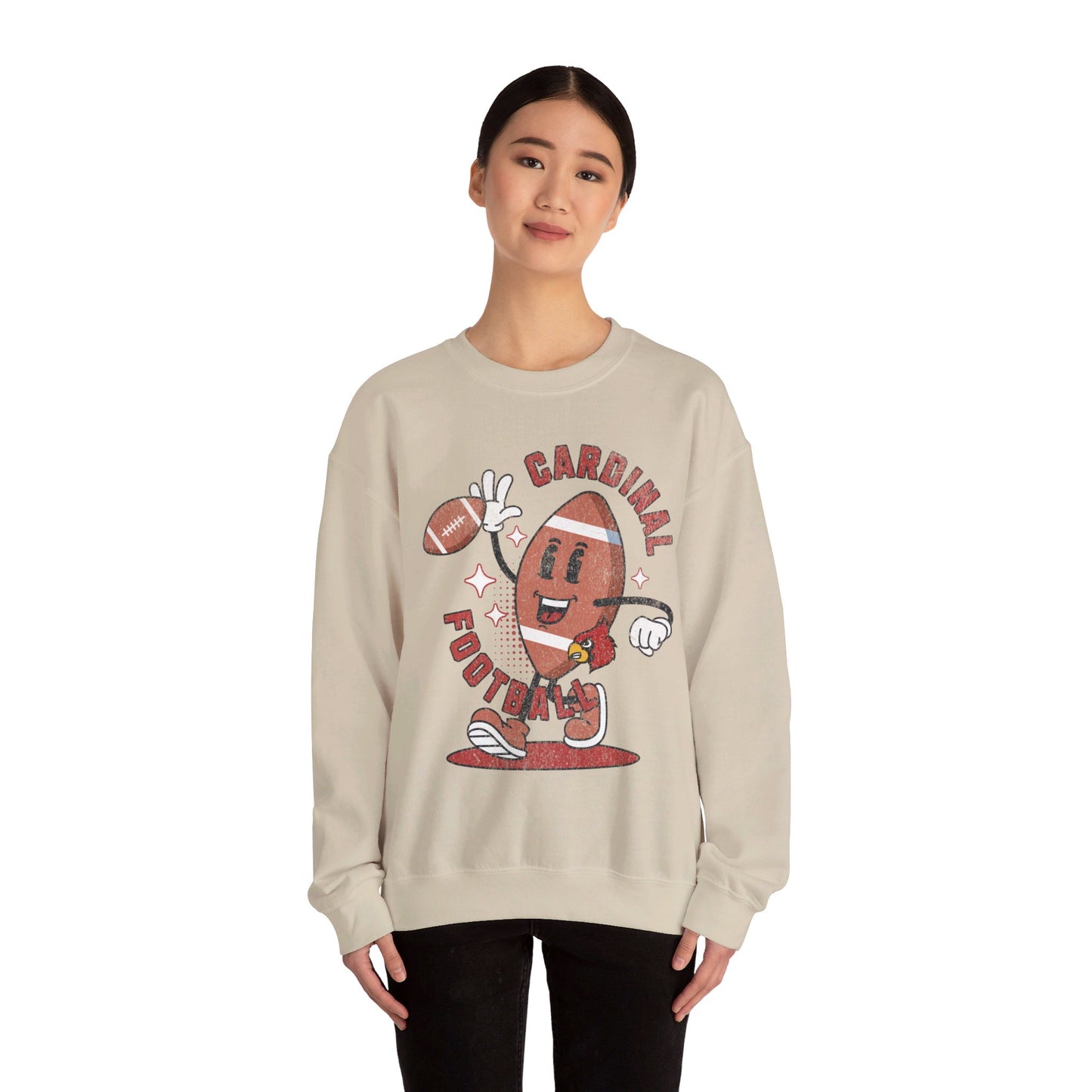 Retro Cardinal Football - Unisex Heavy Blend™ Crewneck Sweatshirt