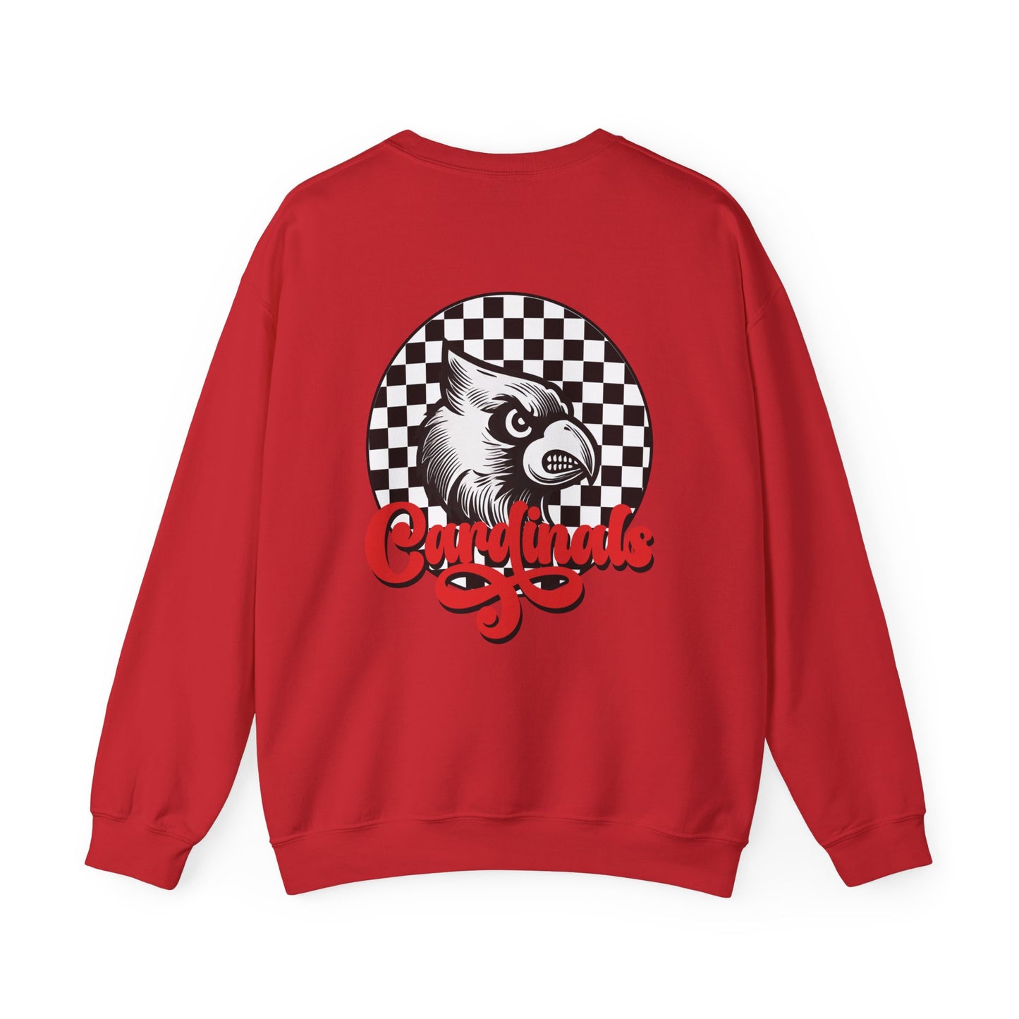 Black and White Check Cardinal Script - Unisex Heavy Blend™ Crewneck Sweatshirt