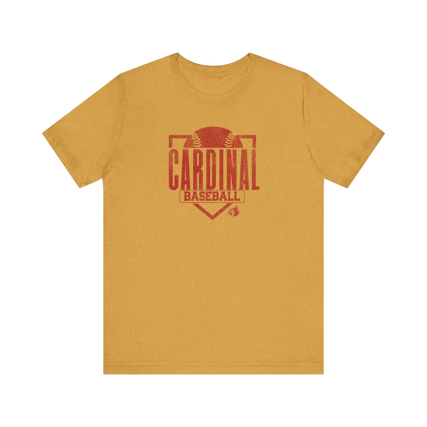 Vintage Cardinal Baseball Plate - Bella + Canvas Short Sleeve Tee