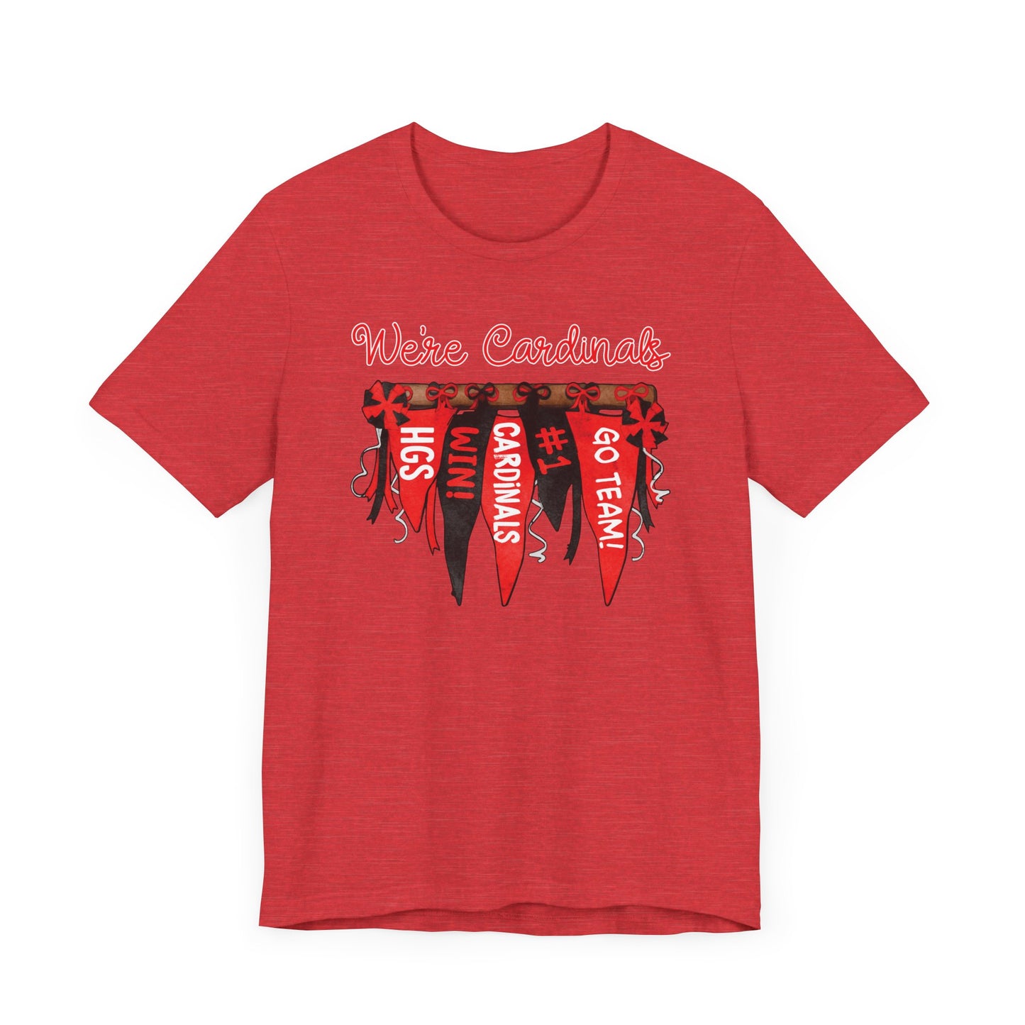 Cardinals Pennant Banner - Bella + Canvas Short Sleeve Tee