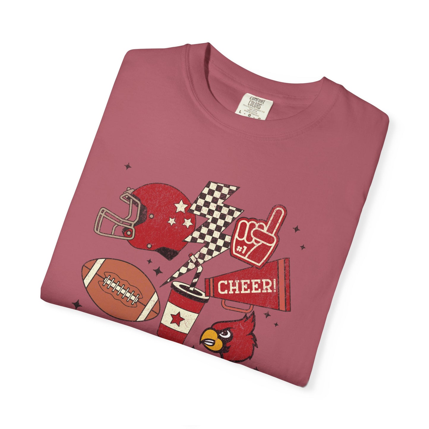 Cardinal Tis the Season Football - Comfort Colors T Shirt