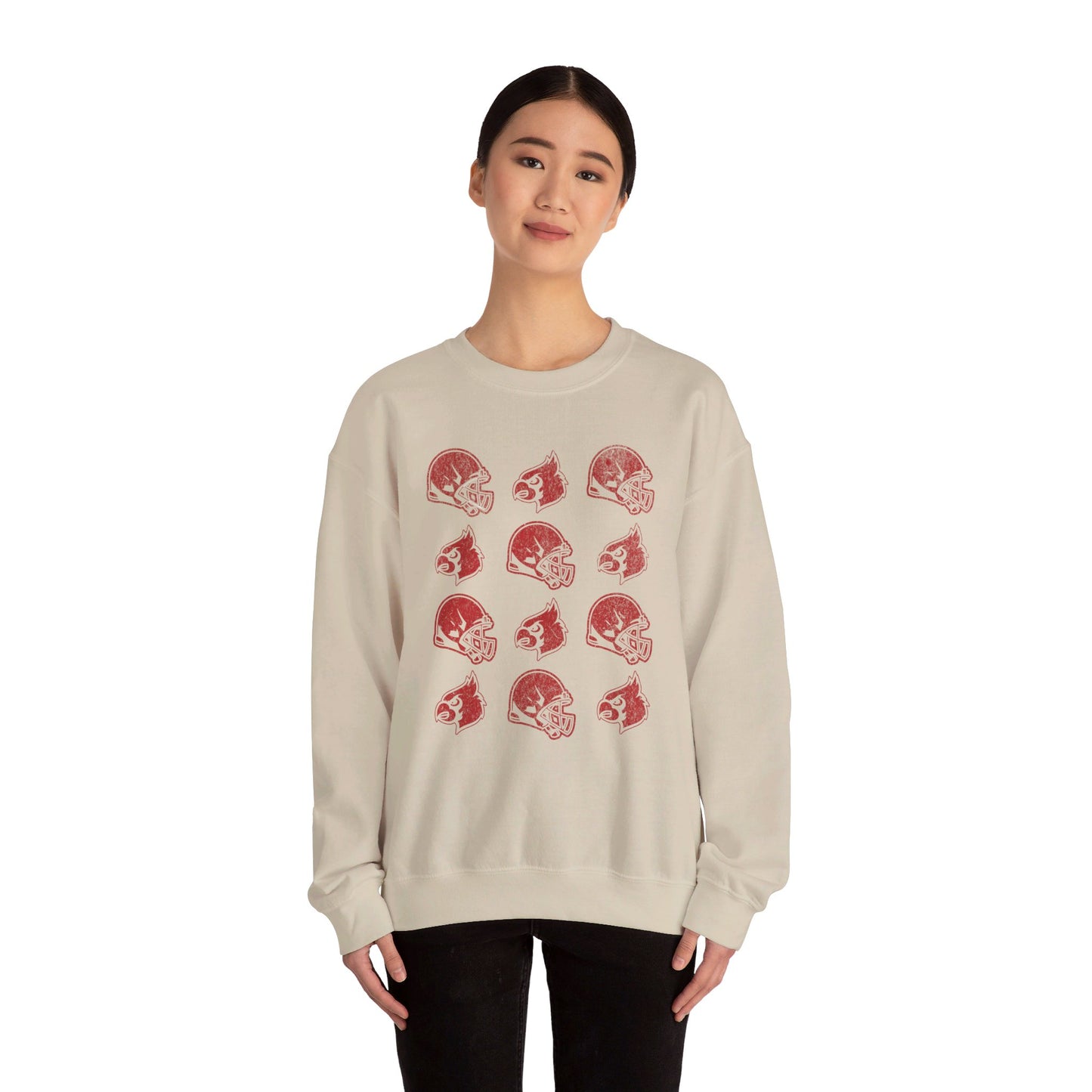 Vintage Helmets and Cardinals - Unisex Heavy Blend™ Crewneck Sweatshirt