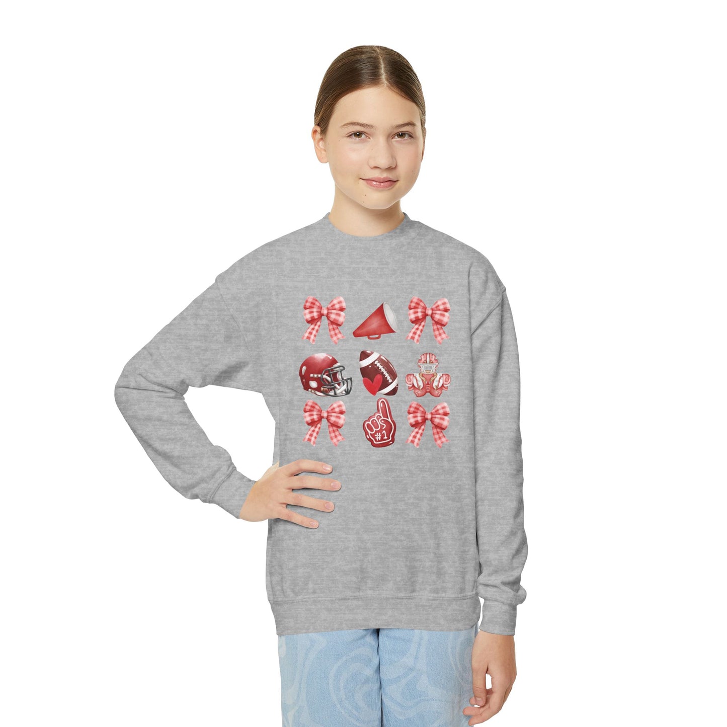 Football Coquette - Youth Crew Sweatshirt