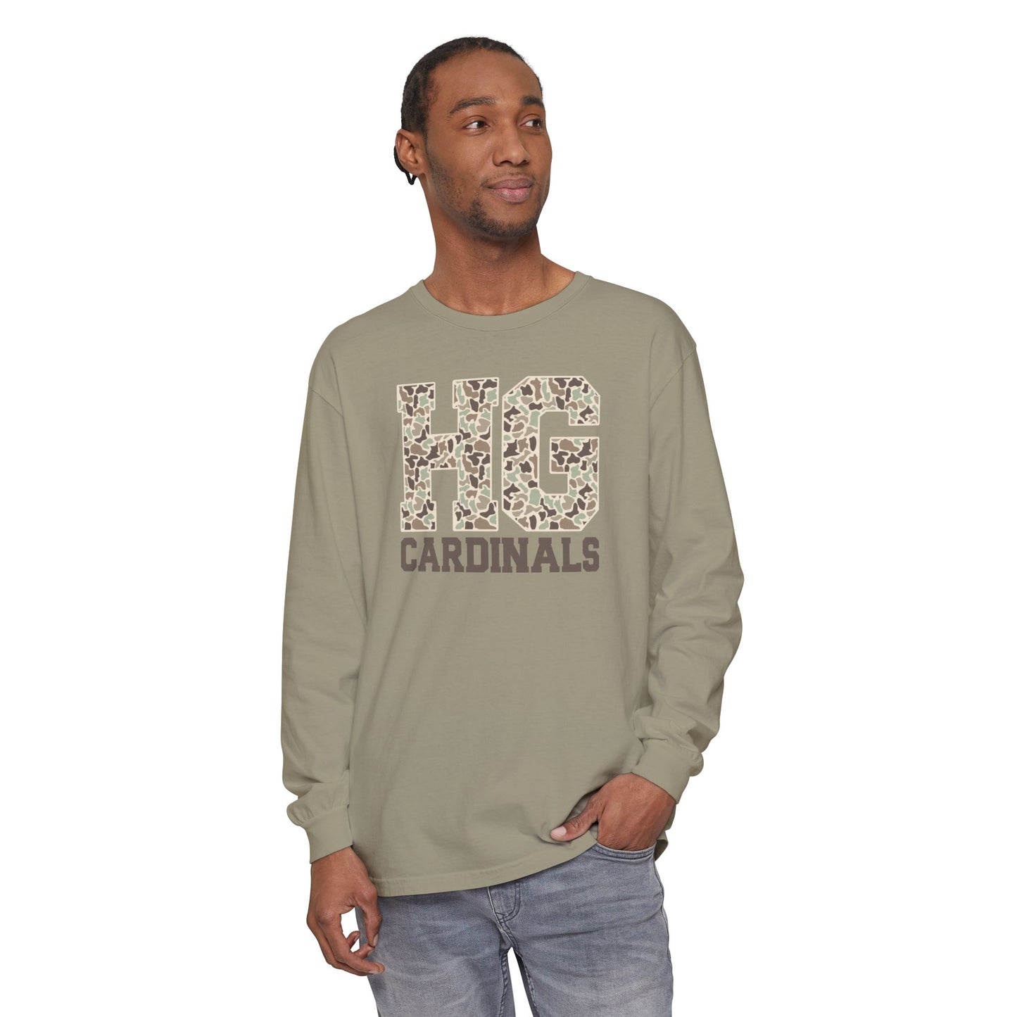 Old School Camo HG Cardinals - Comfort Colors Long Sleeve T-Shirt