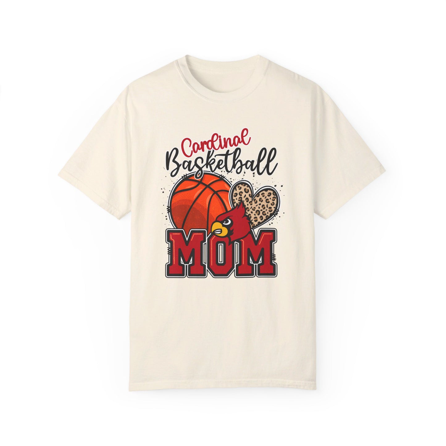Cardinal Basketball Mom Leopard - Comfort Colors T-shirt
