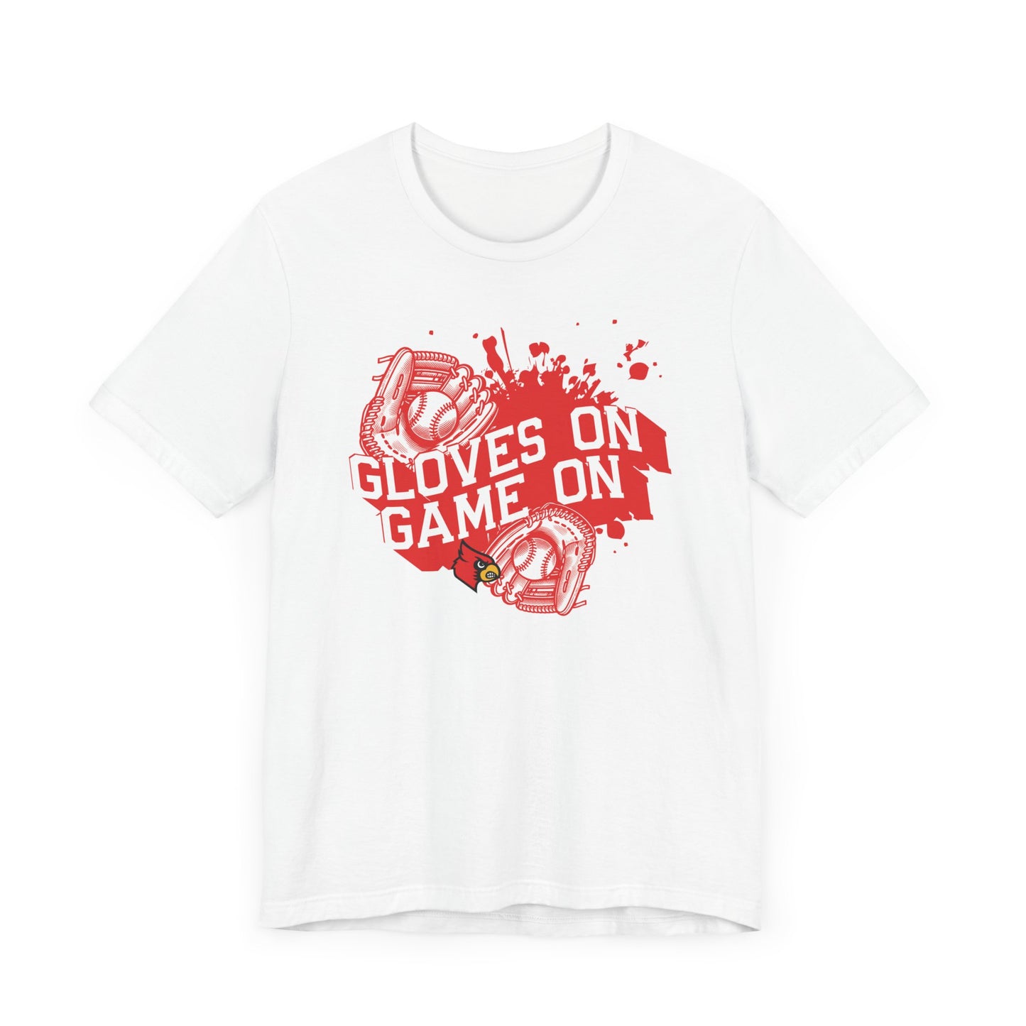 Gloves on Game On Baseball and Softball - Bella + Canvas Short Sleeve Tee