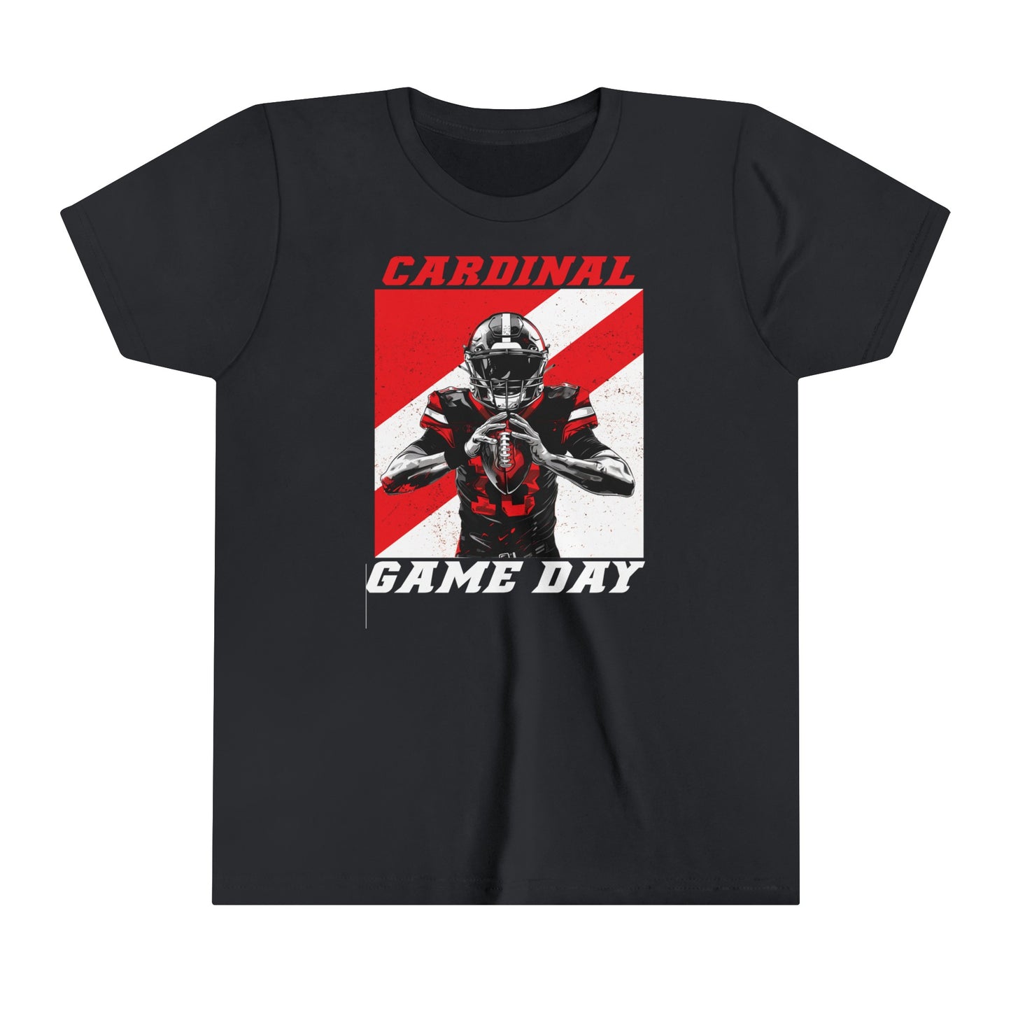 Cardinal Game Day Football - Bella + Canvas Youth Tee