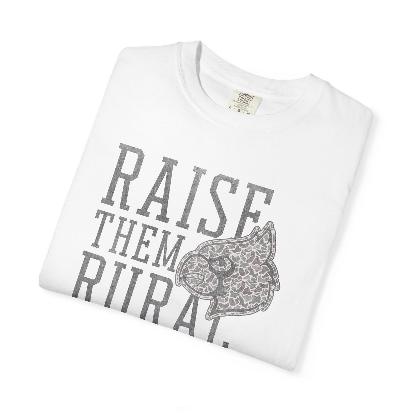 Old School Camo Raise them Rural Cardinal - Comfort Colors T Shirt