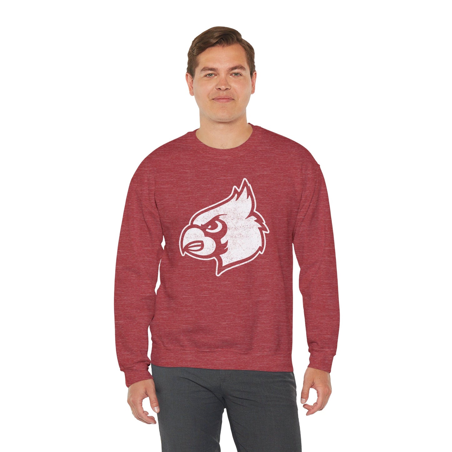 Distressed Cardinal - Unisex Heavy Blend™ Crewneck Sweatshirt