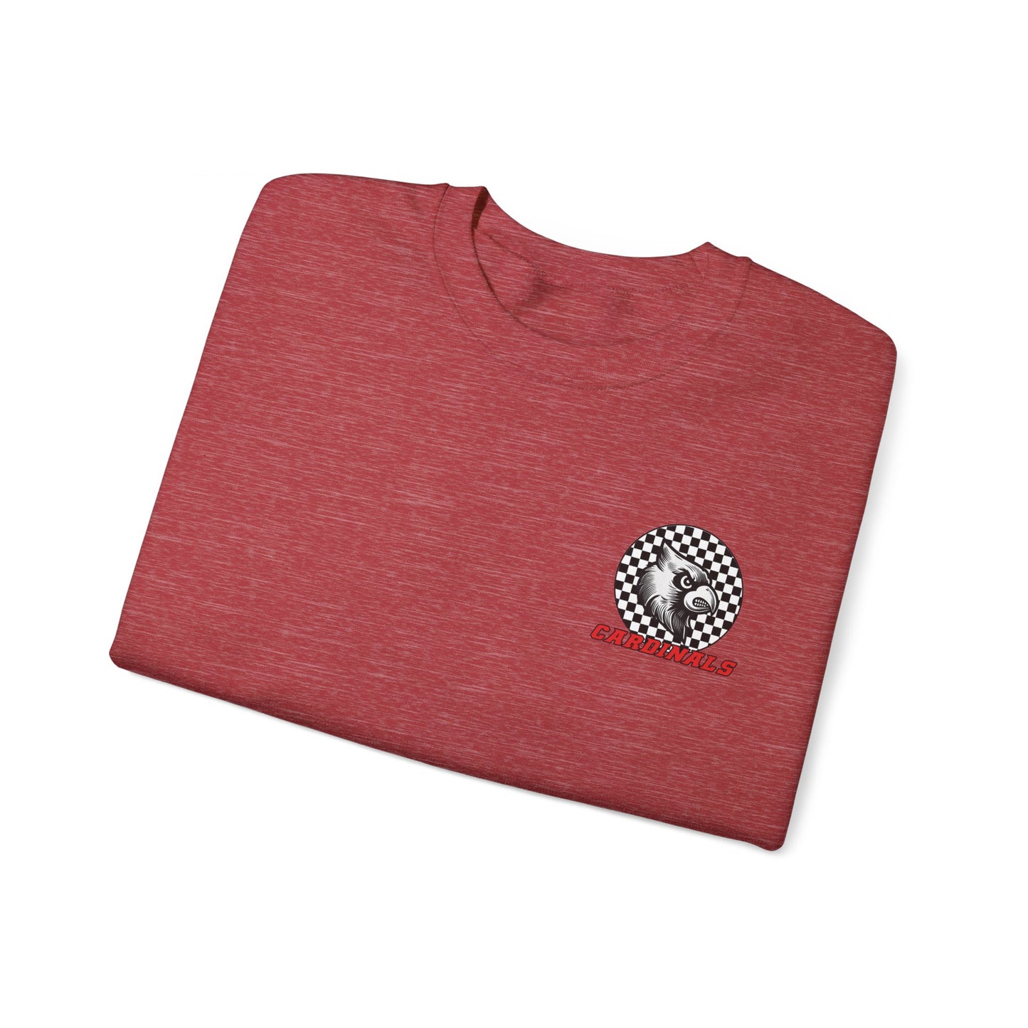 Black and White Checkered Cardinal - of Unisex Heavy Blend™ Crewneck Sweatshirt