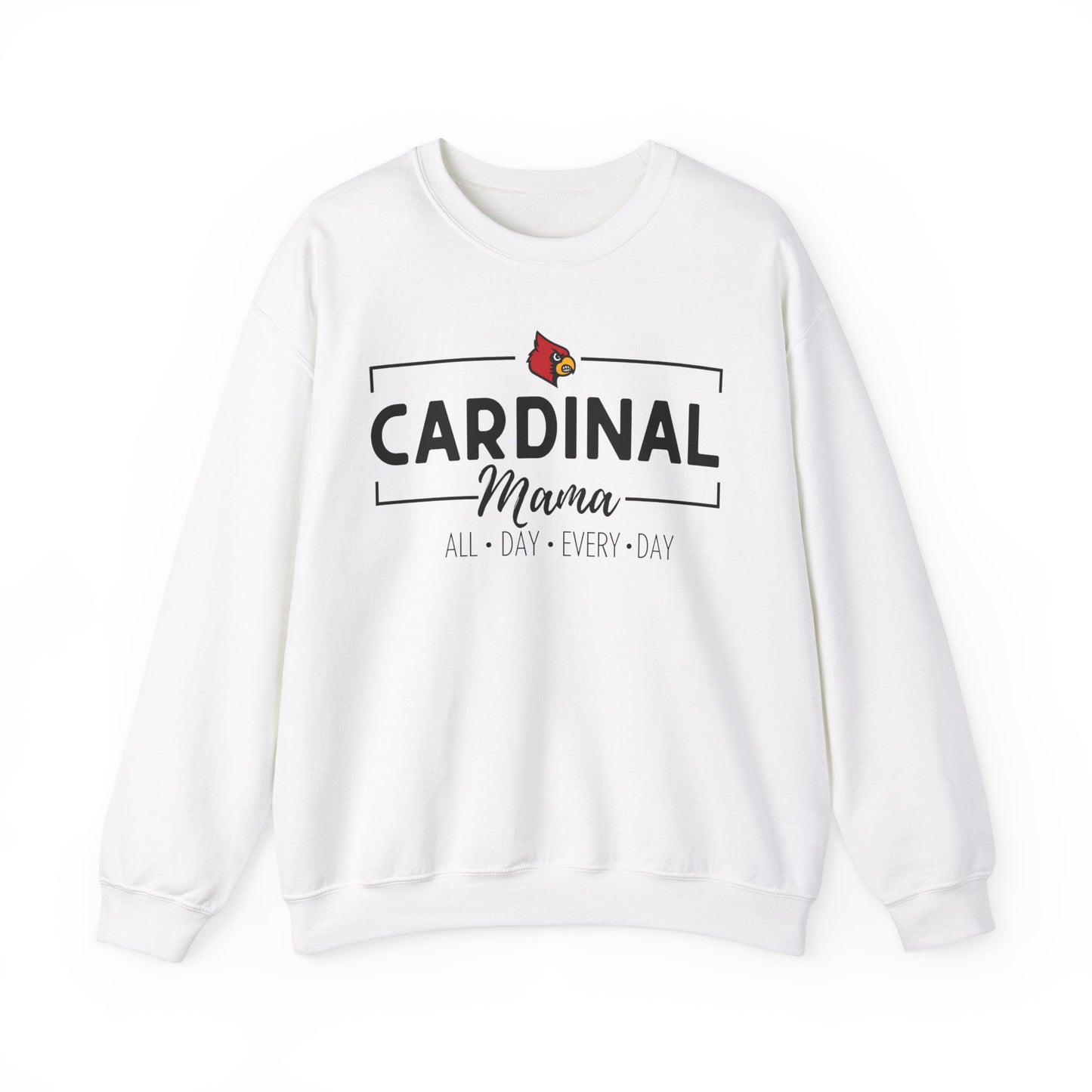 Cardinal Mama All Day Every Day - Unisex Heavy Blend™ Crewneck Sweatshirt