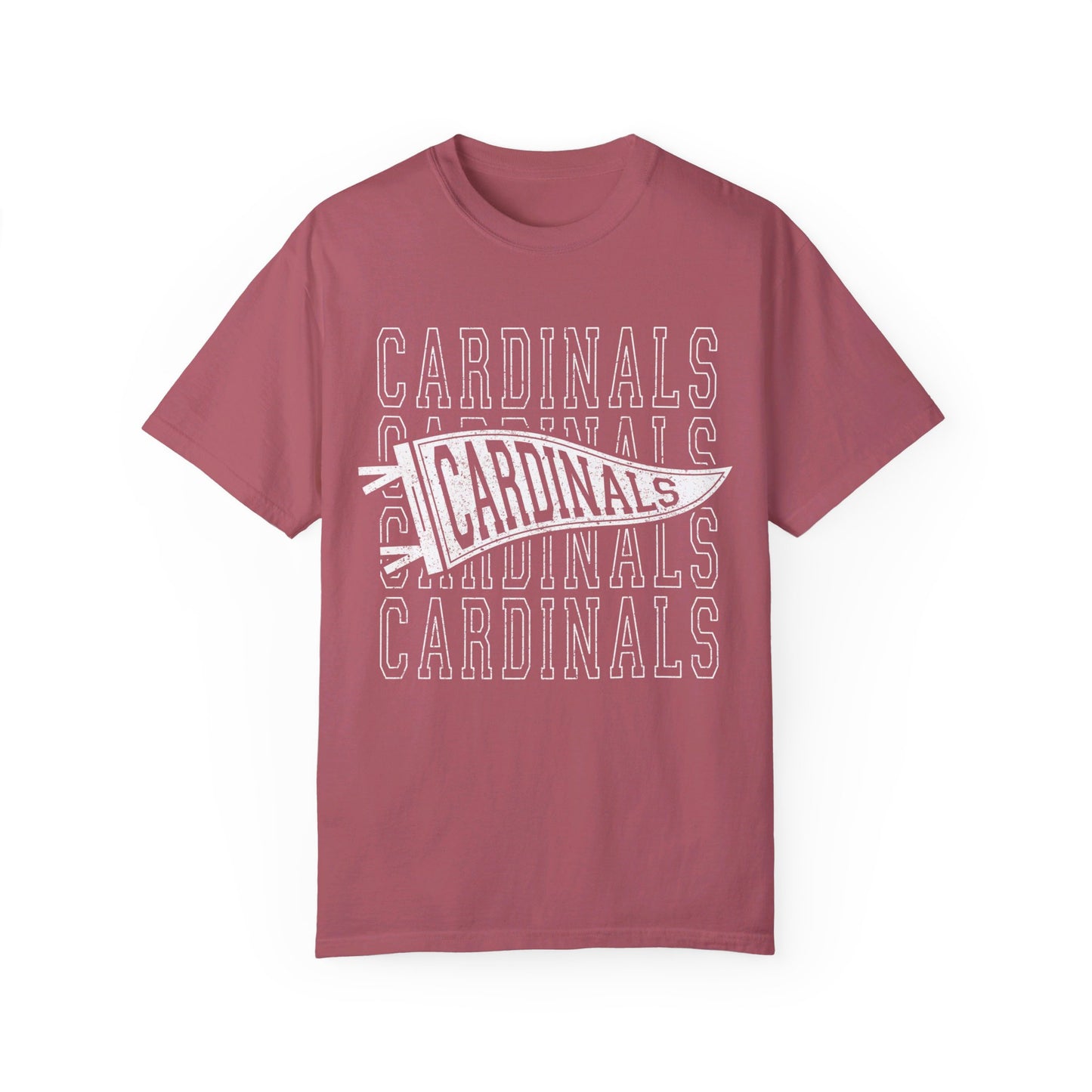 Cardinal Distressed Pennant - Comfort Colors T-shirt