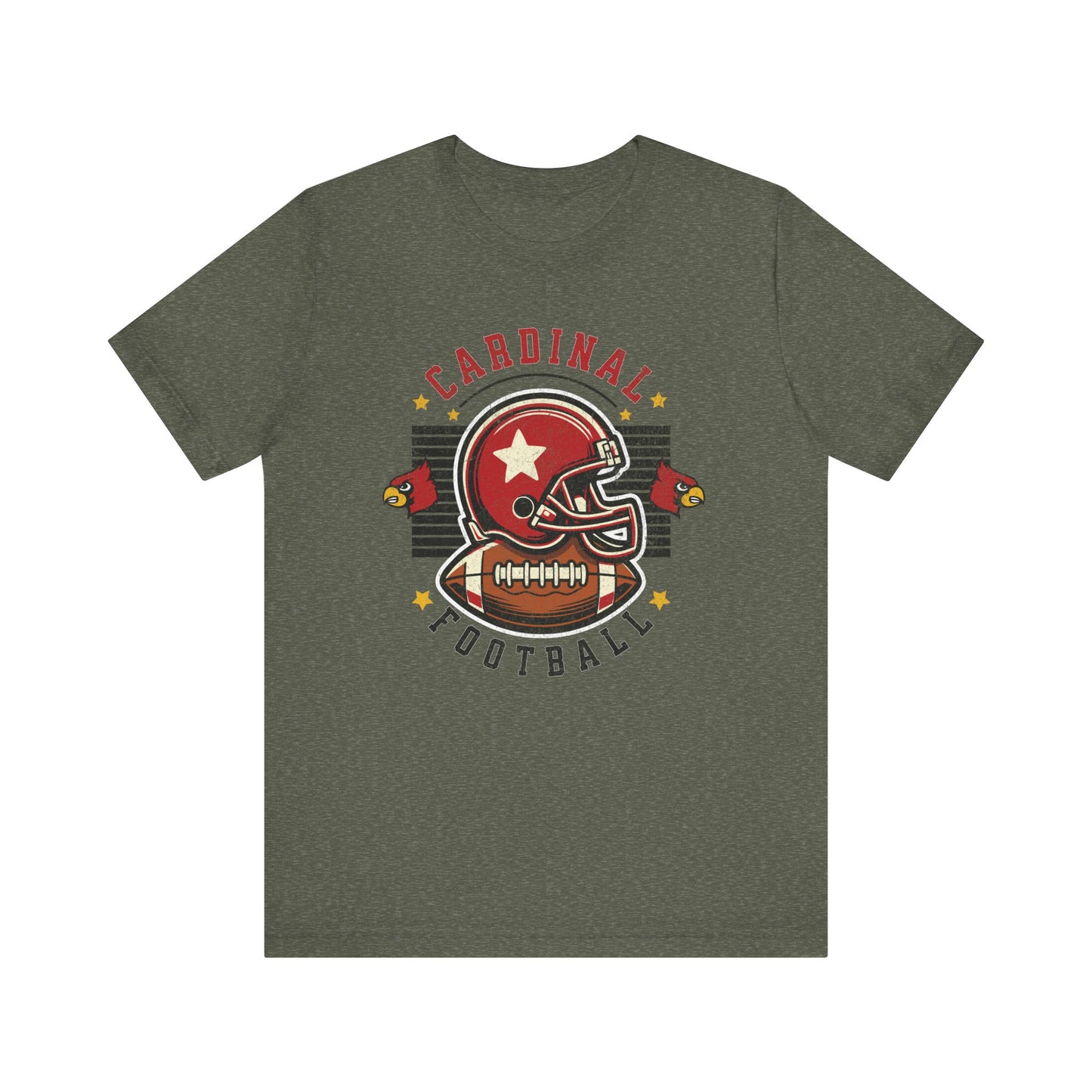 Cardinal Football Helmet - Bella + Canvas Short Sleeve Tee