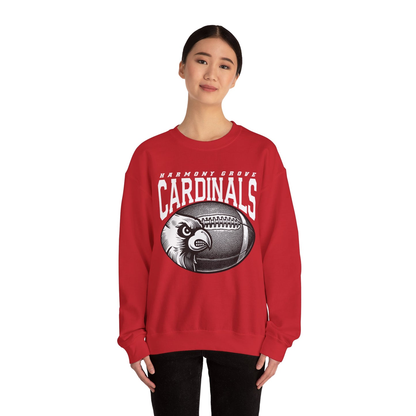 Harmony Grove Cardinals Football Inset - Heavy Blend™ Crewneck Sweatshirt