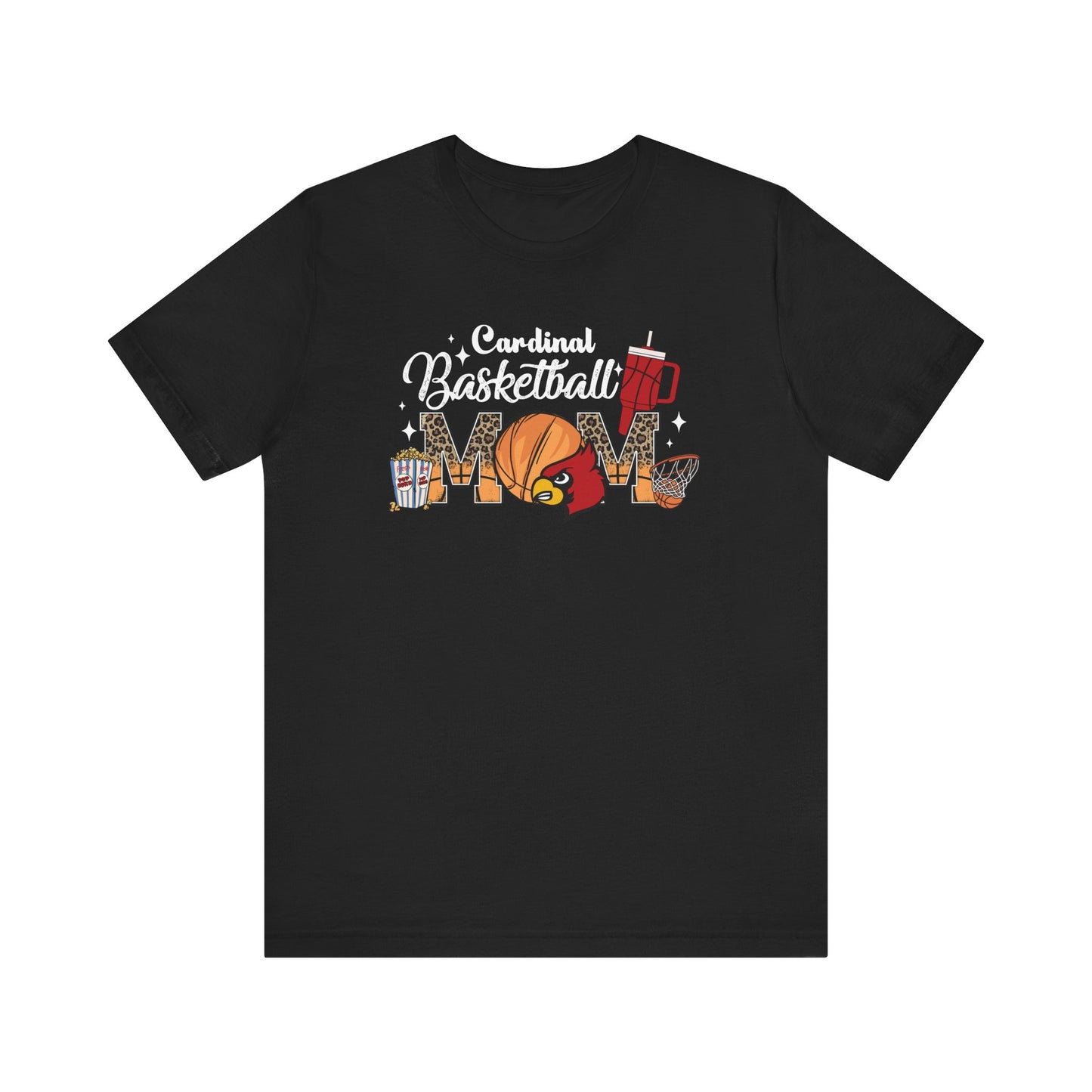 Cardinal Basketball Mom - Bella + Canvas Short Sleeve Tee