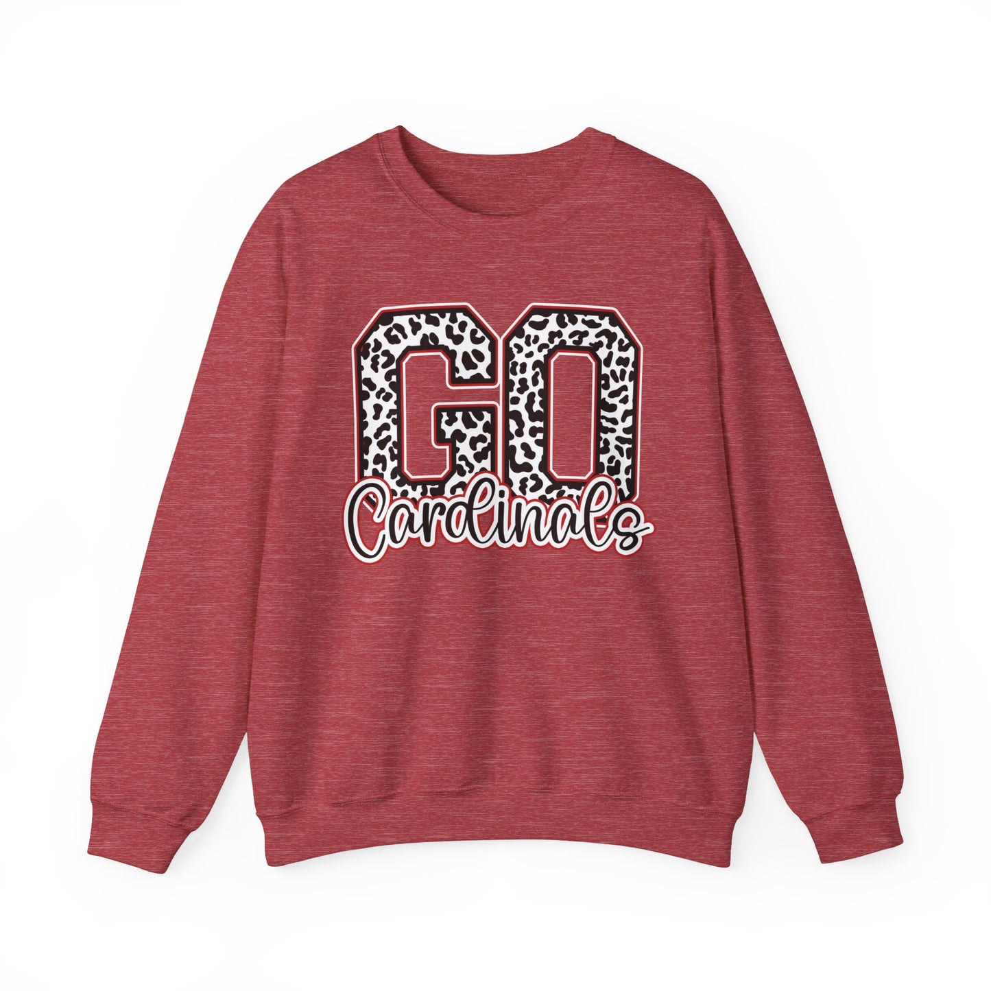Go Cardinals Leopard Letters - Unisex Heavy Blend™ Crewneck Sweatshirt