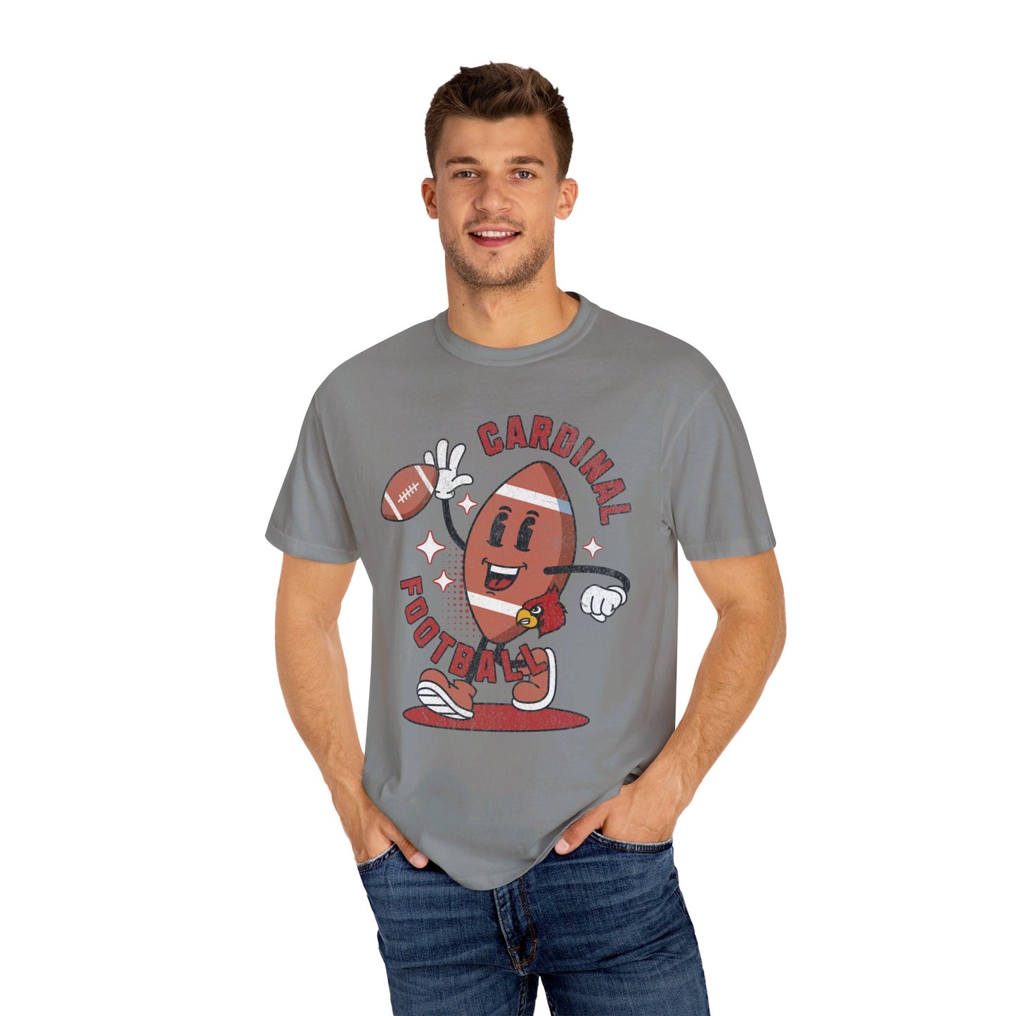 Retro Cardinal Football - Comfort Colors T-shirt