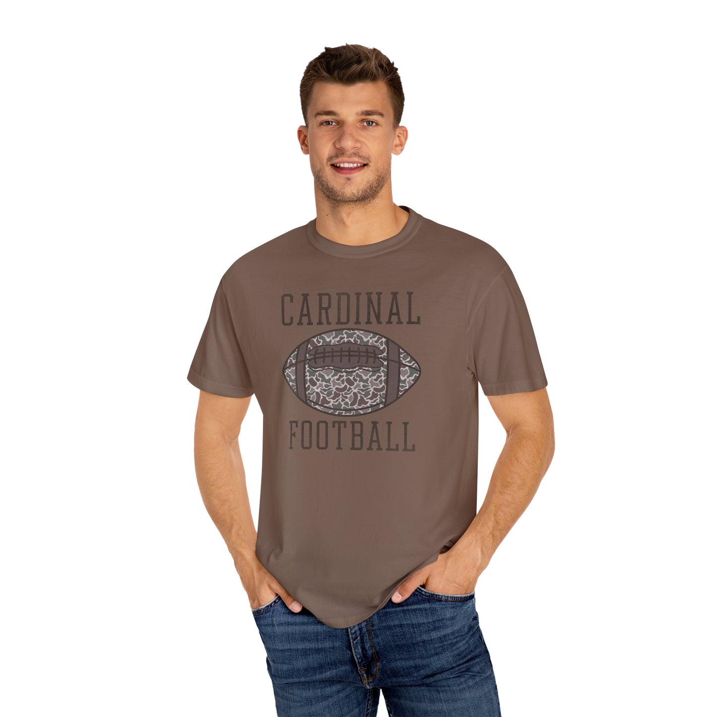 Old School Camo Distressed Football - Comfort Colors T Shirt
