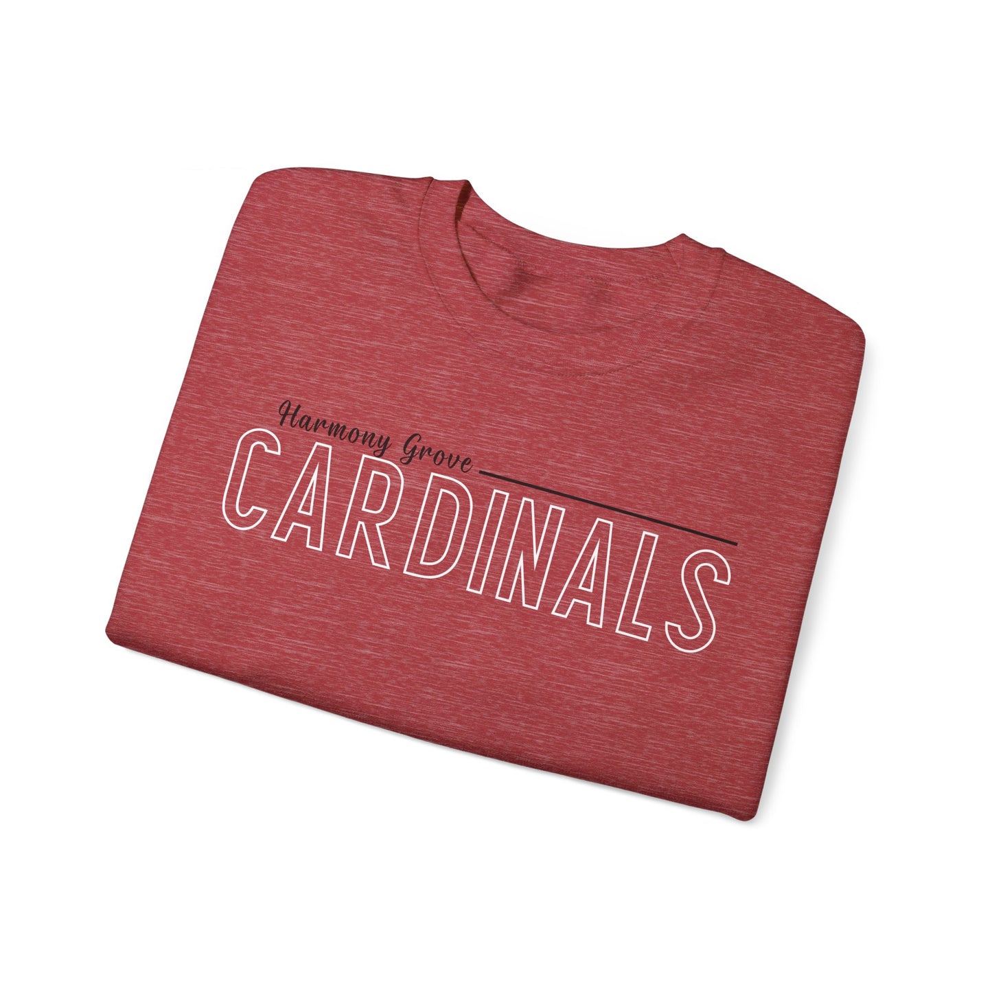 Harmony Grove Cardinals Outline Text - Unisex Heavy Blend™ Crewneck Sweatshirt