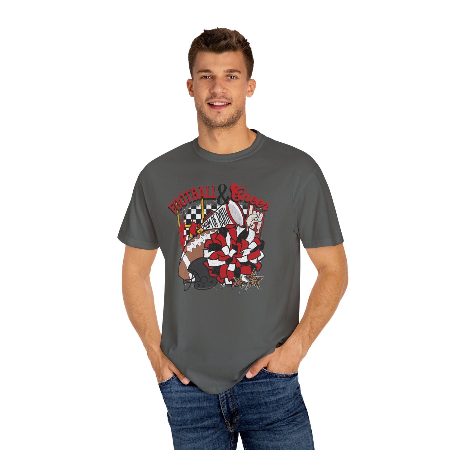 Cheer and Football Mom of Both - Comfort Colors T Shirt