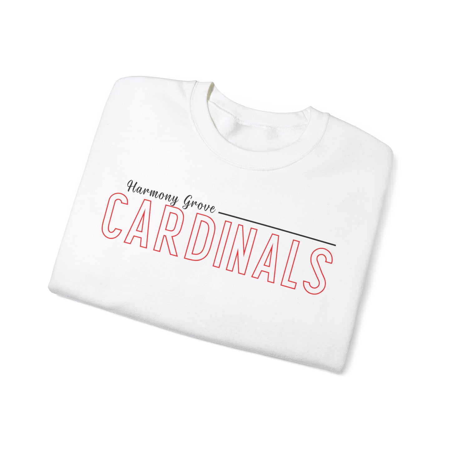 Harmony Grove Cardinals Outline Text - Unisex Heavy Blend™ Crewneck Sweatshirt