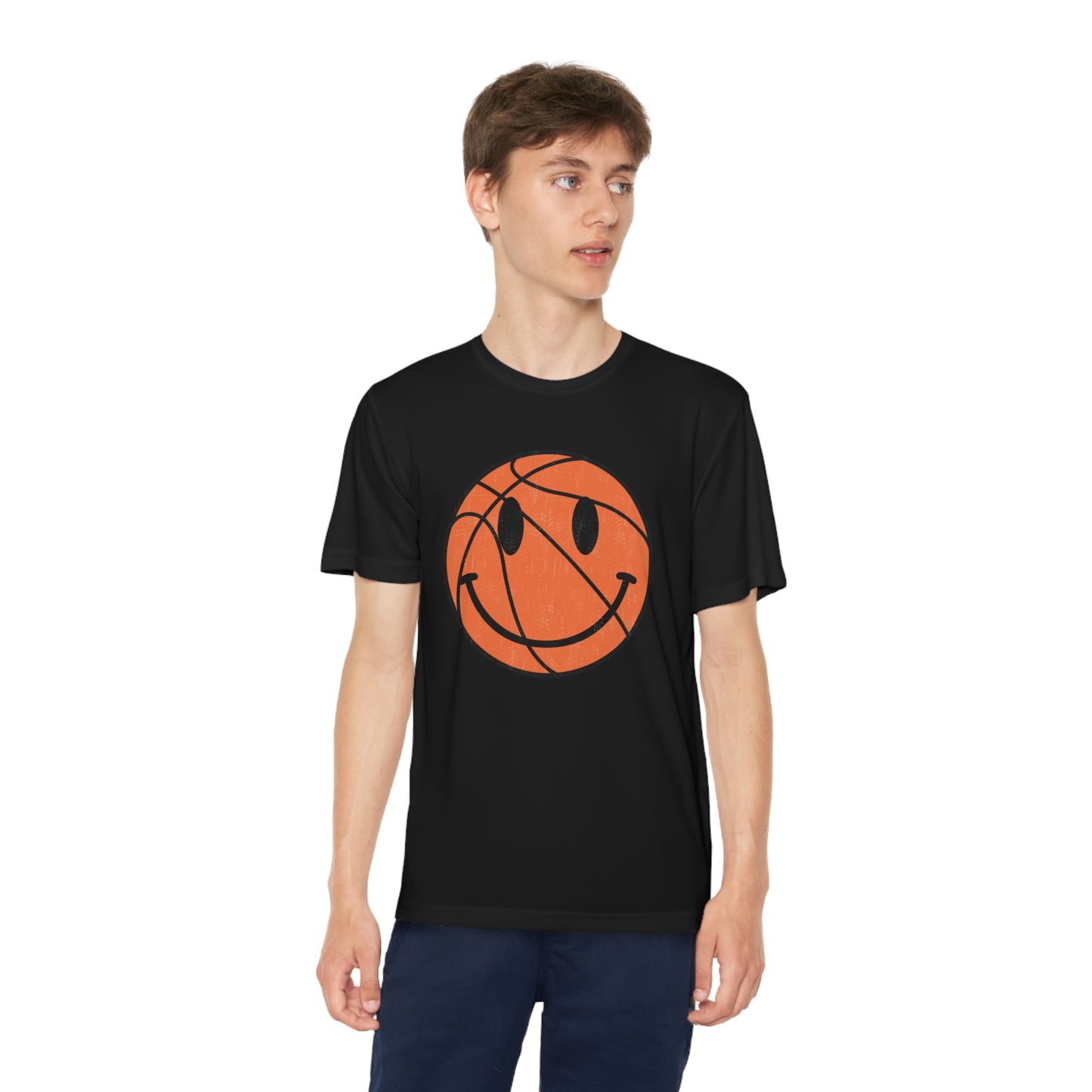 Smiley Face Basketball - Youth Sport-Tek® Competitor™ Tee