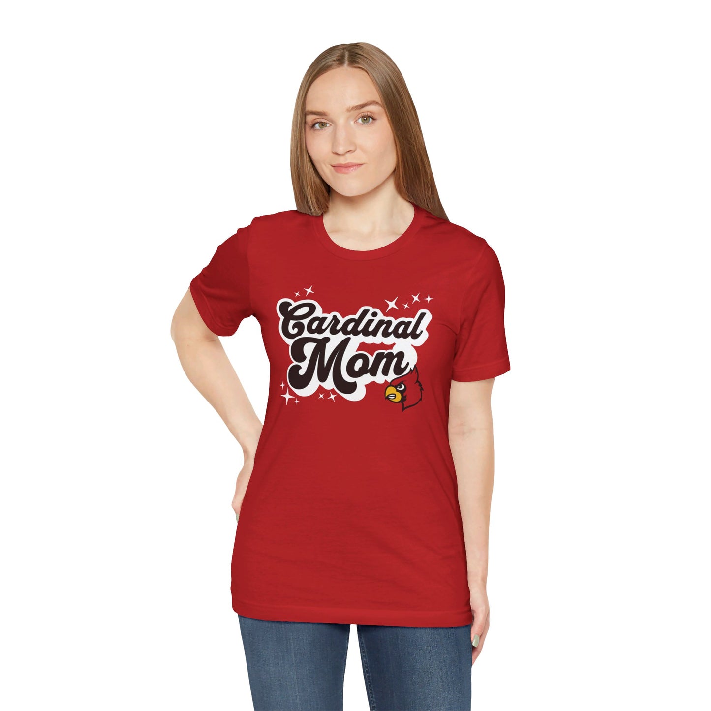 Groovy Cardinal Mom - Bella + Canvas Short Sleeve Tee