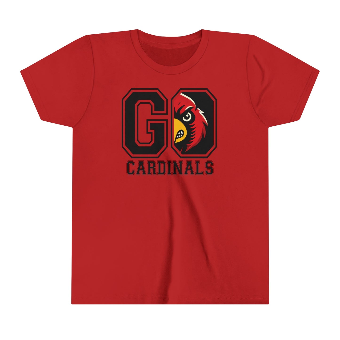 Go Cardinals Red Mascot - Bella + Canvas Youth Tee