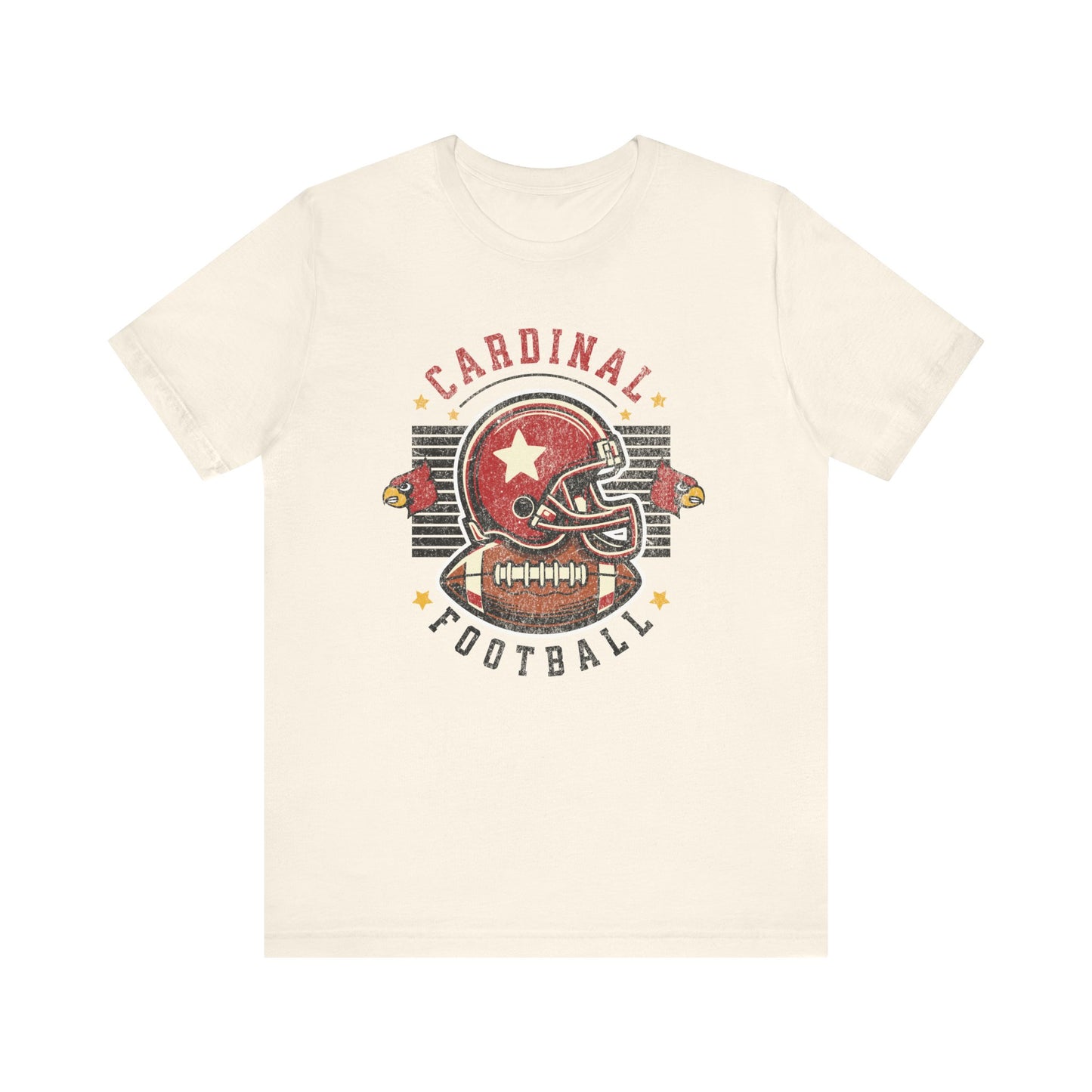 Cardinal Football Helmet - Bella + Canvas Short Sleeve Tee