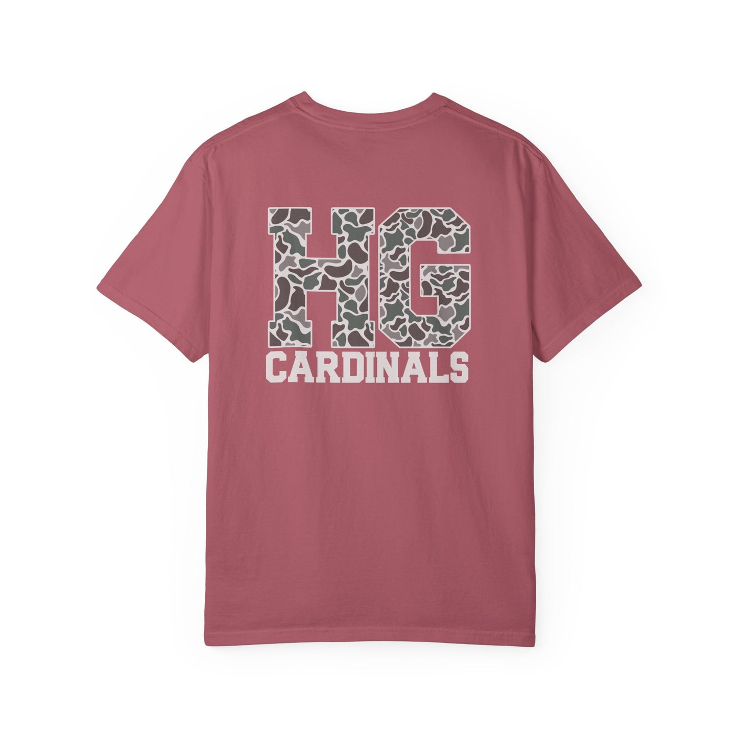 Old School Camo Cardinal Pocket + HG Cardinals - Comfort Colors T Shirt
