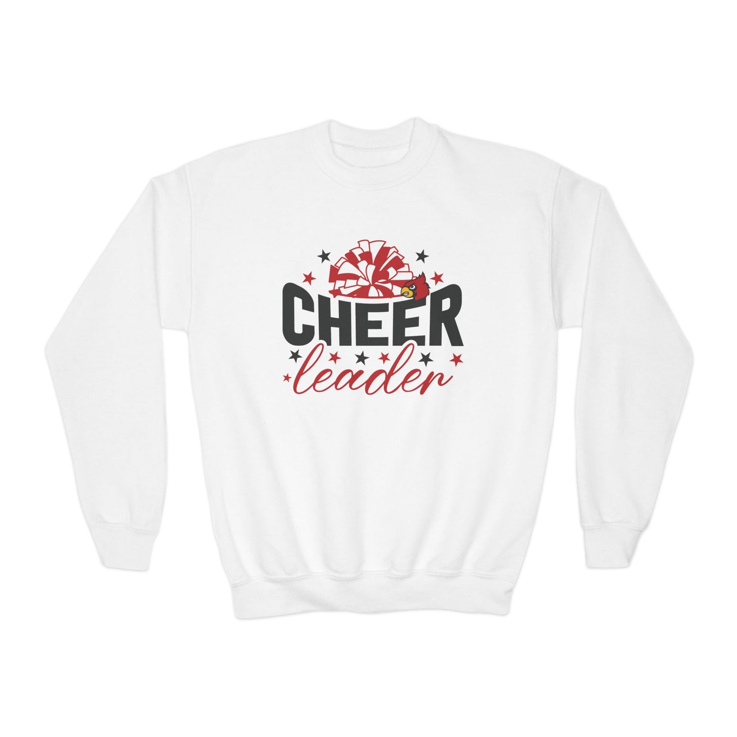 Cheerleader Pom and Stars - Youth Crew Sweatshirt