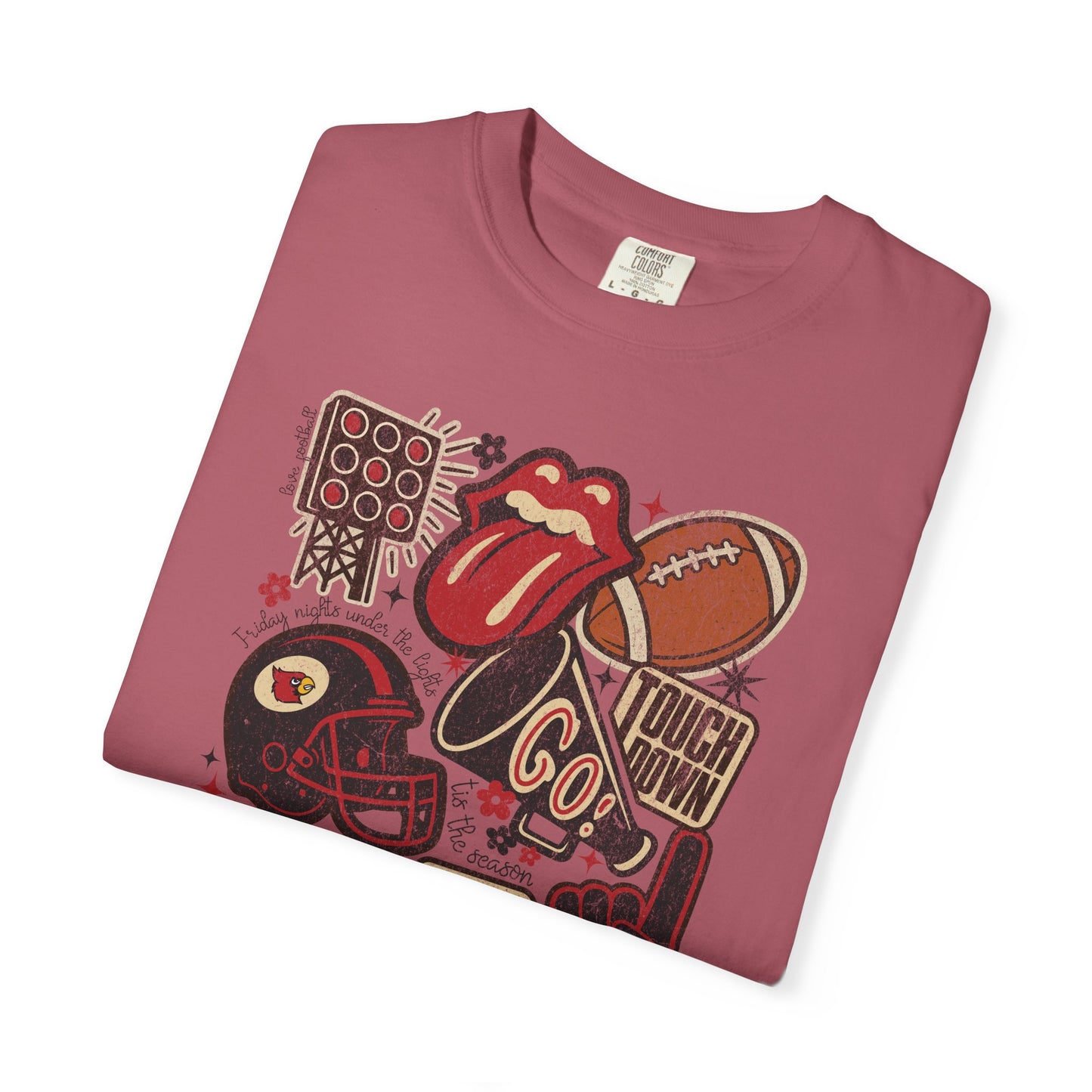 Cardinal Football Collage - Comfort Colors T Shirt