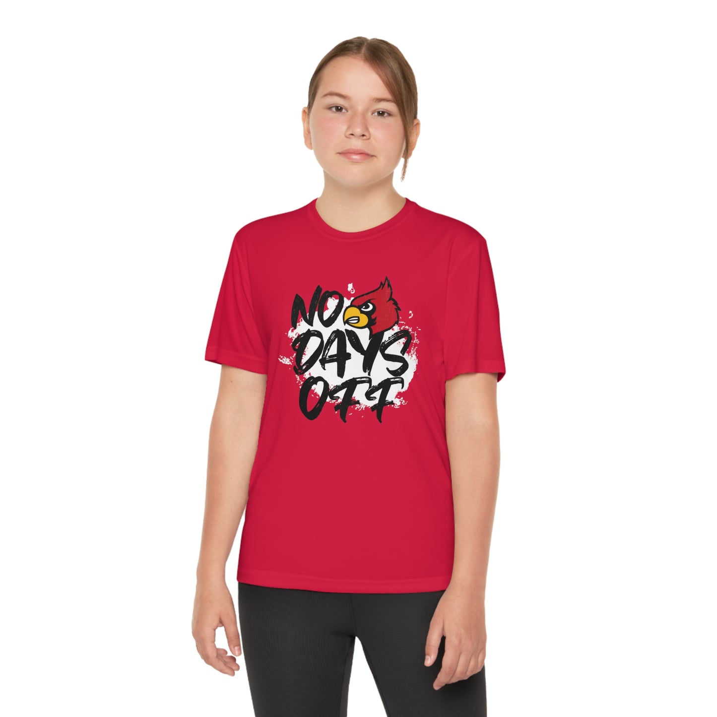 No Days Off Cardinal - Youth Sport-Tek® Competitor™ Tee