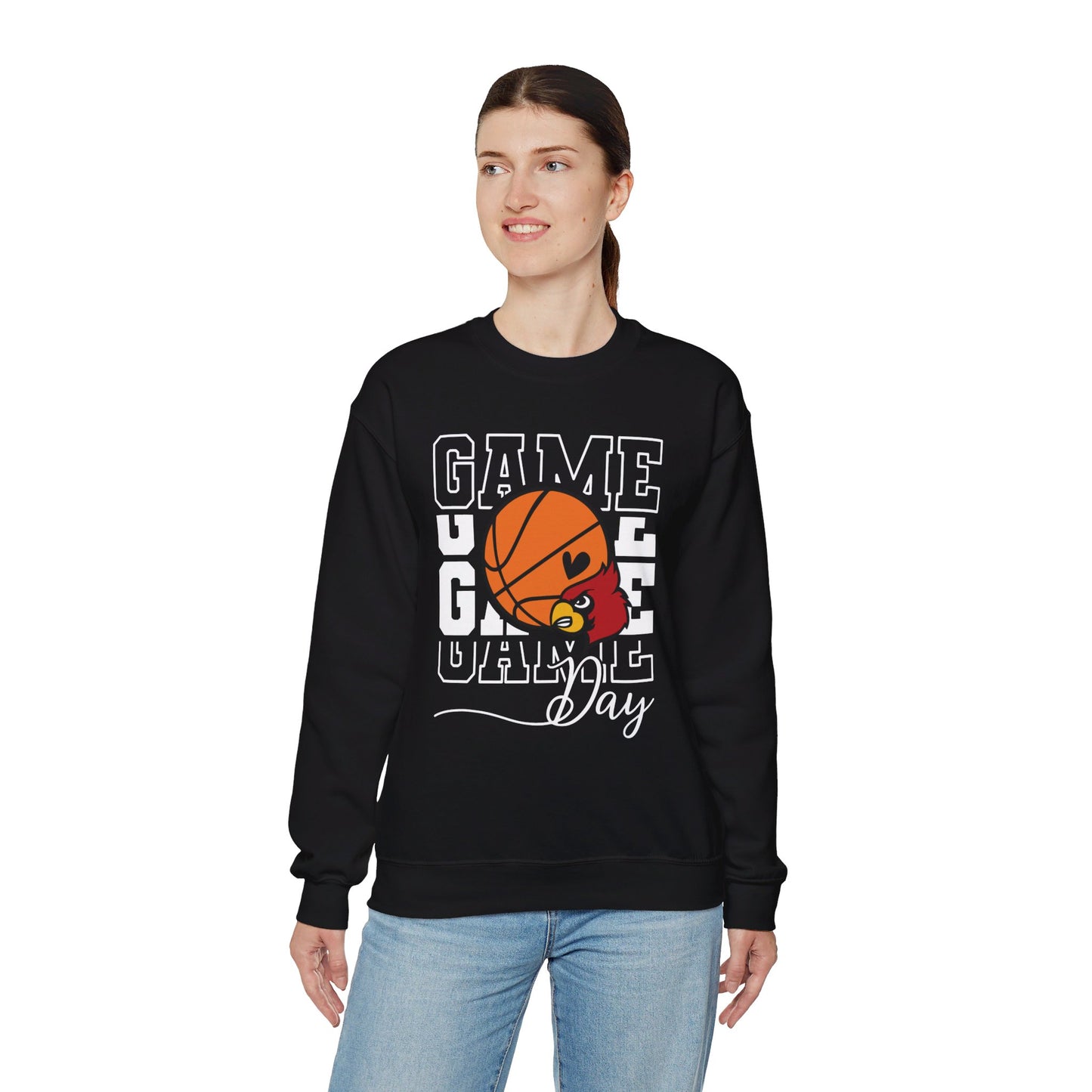 Cardinal Game Day Basketball - Unisex Heavy Blend™ Crewneck Sweatshirt