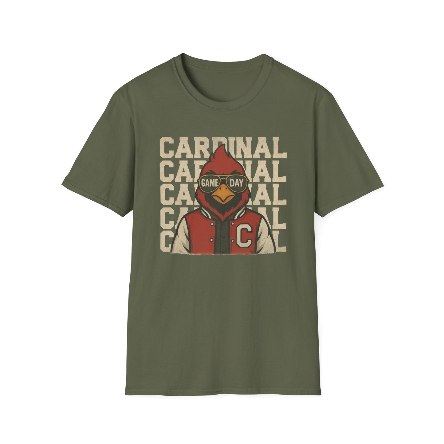 Cardinal Game Day Distressed - Unisex Softstyle T-Shirt