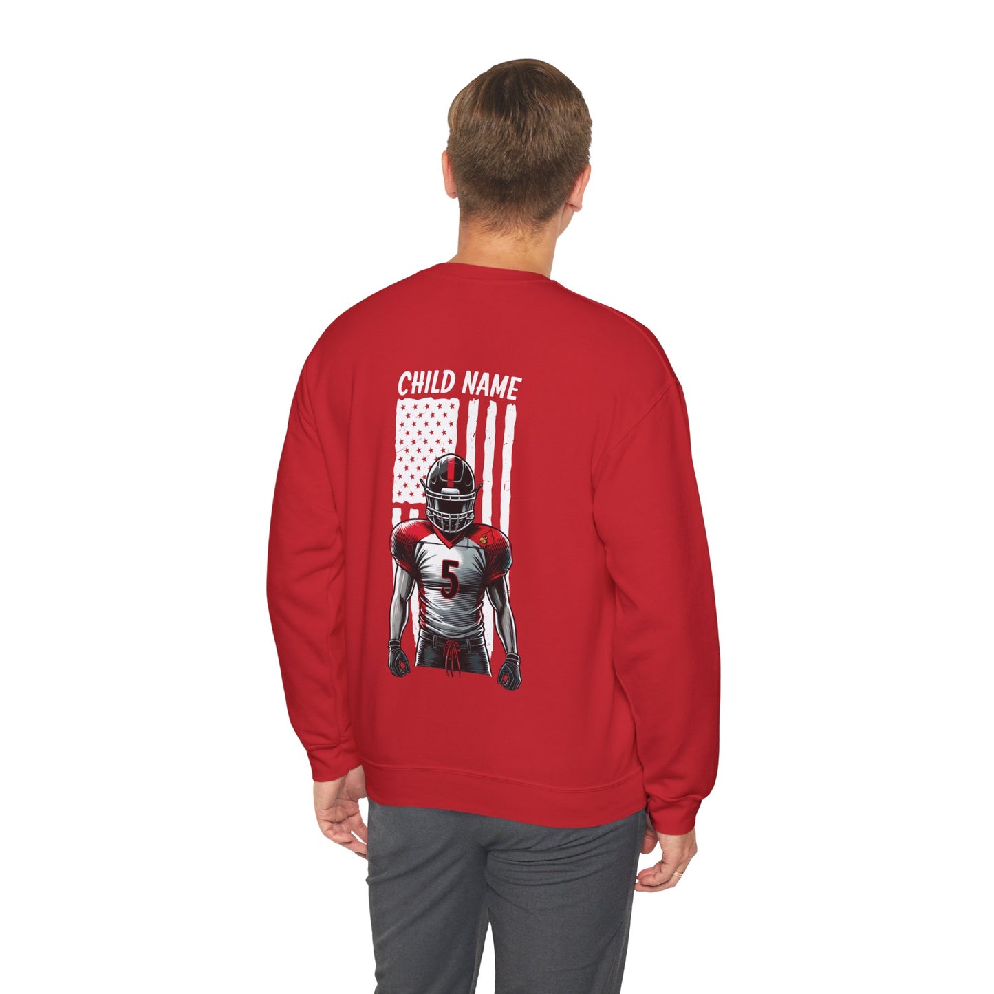 Football Dad Custom Player Name and Number - Unisex Heavy Blend™ Crewneck Sweatshirt