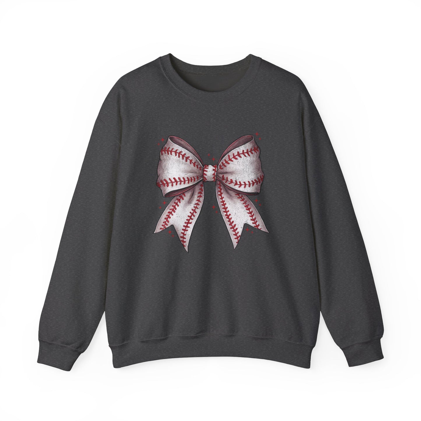 Game Day Baseball Coquette Bow - Unisex Heavy Blend™ Crewneck Sweatshirt