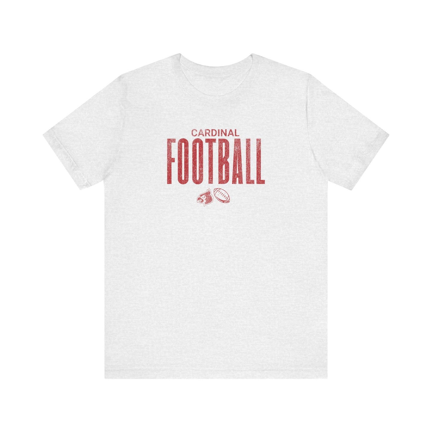 Vintage Cardinal Football - Bella + Canvas Short Sleeve Tee