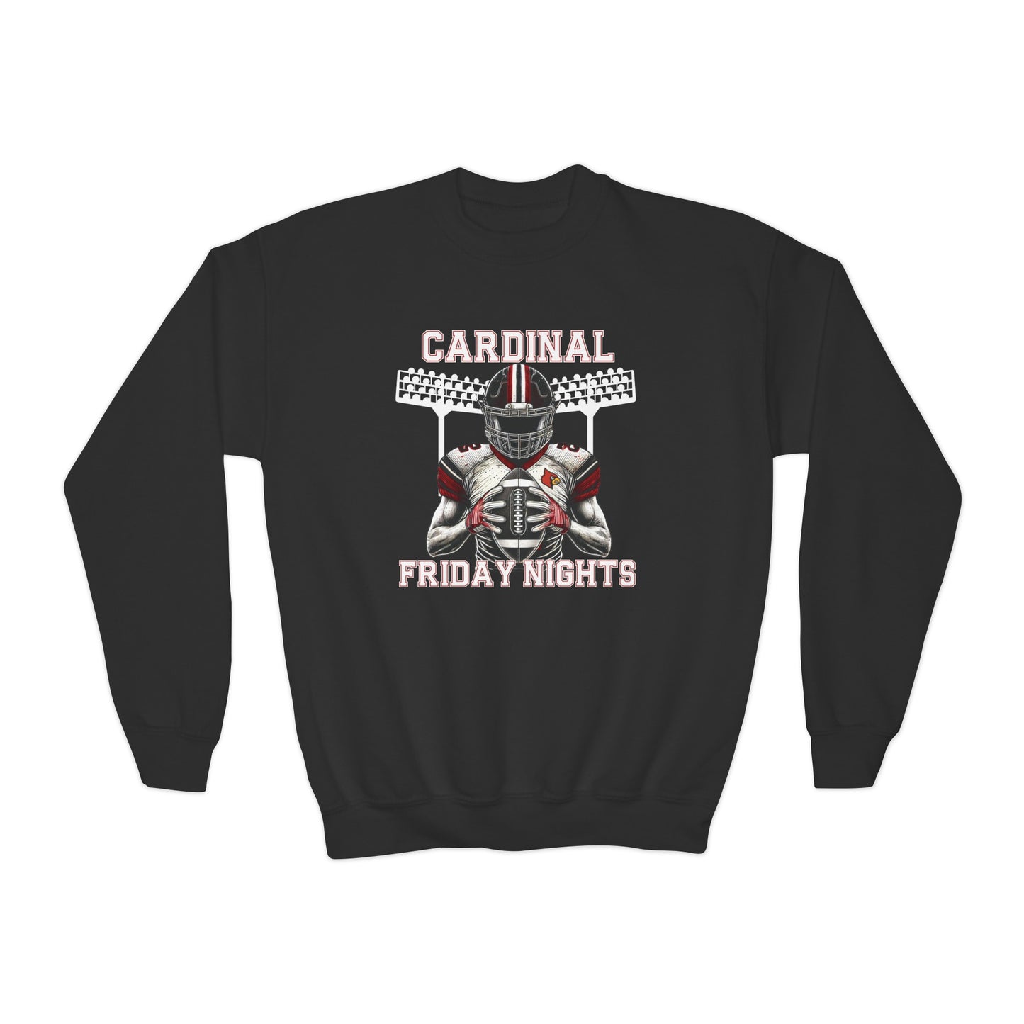 Cardinal Friday Nights Football - Youth Crew Sweatshirt