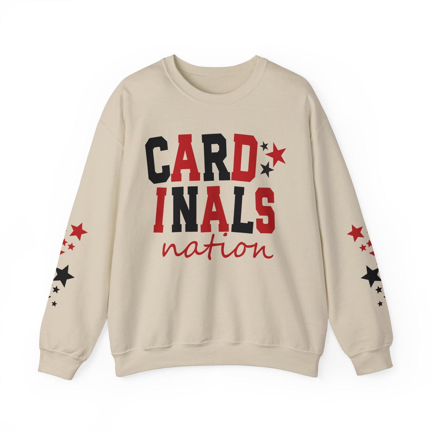 Cardinals Nation with Star Sleeves - Unisex Heavy Blend™ Crewneck Sweatshirt