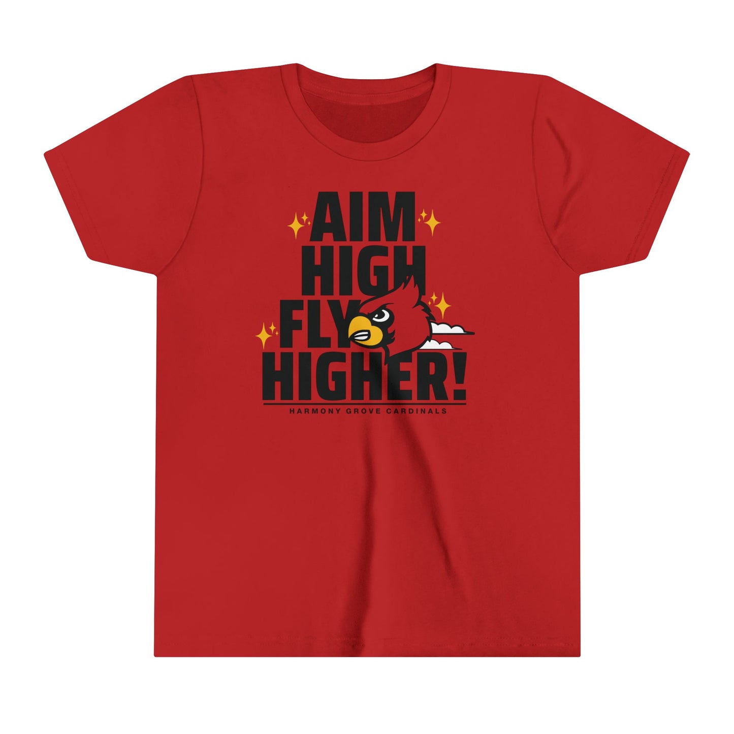 Aim High Fly Higher Cardinal - Bella + Canvas Youth Tee