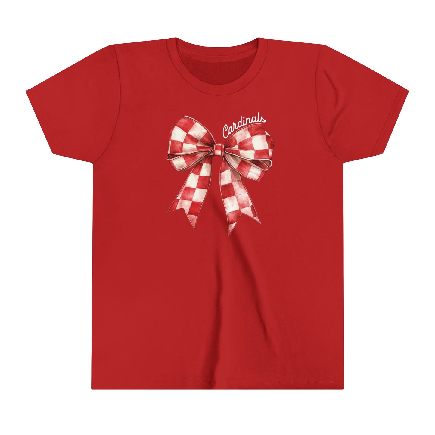 Coquette Bow Cardinals - Bella + Canvas Youth Tee