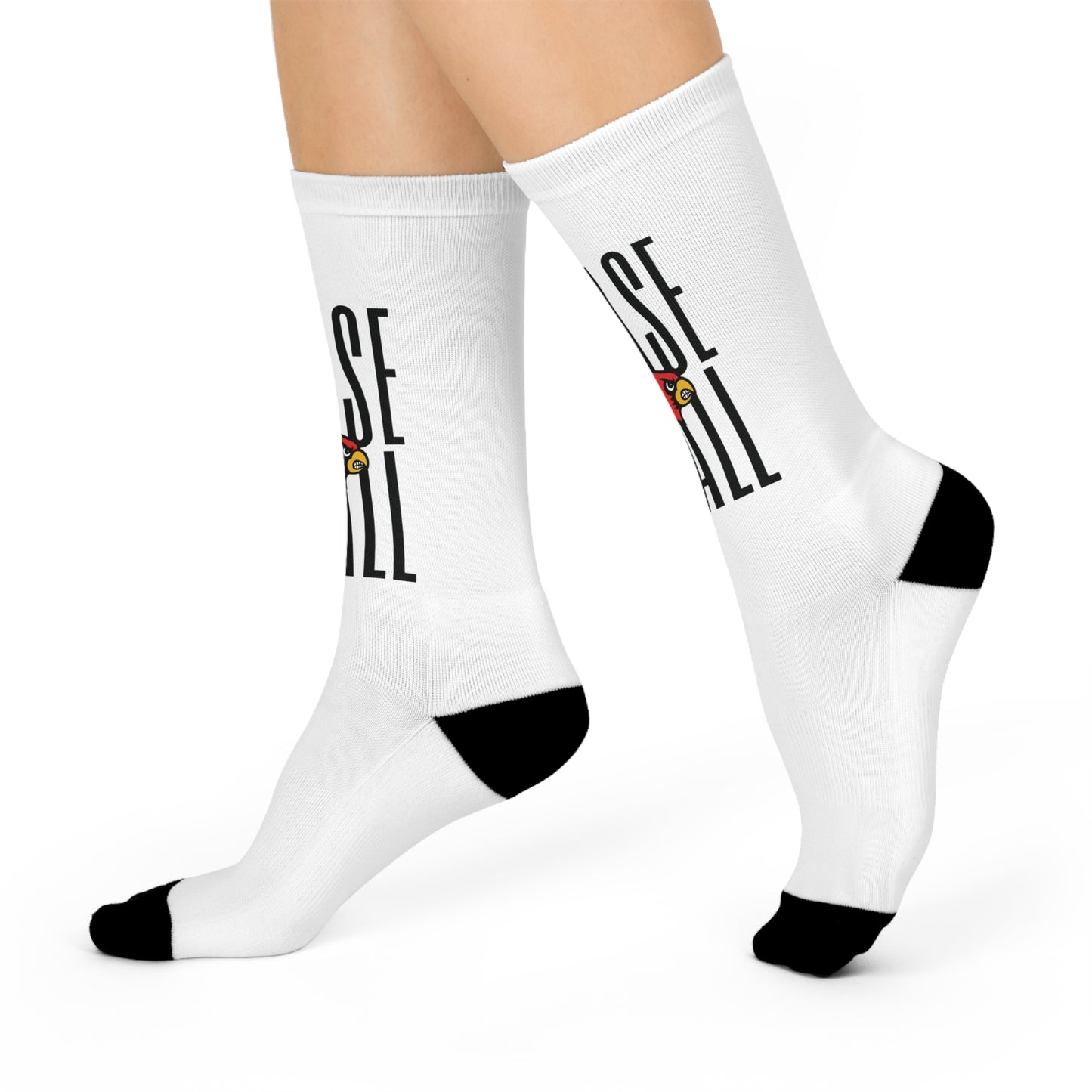 Cardinal Baseball - White Cushioned Crew Socks