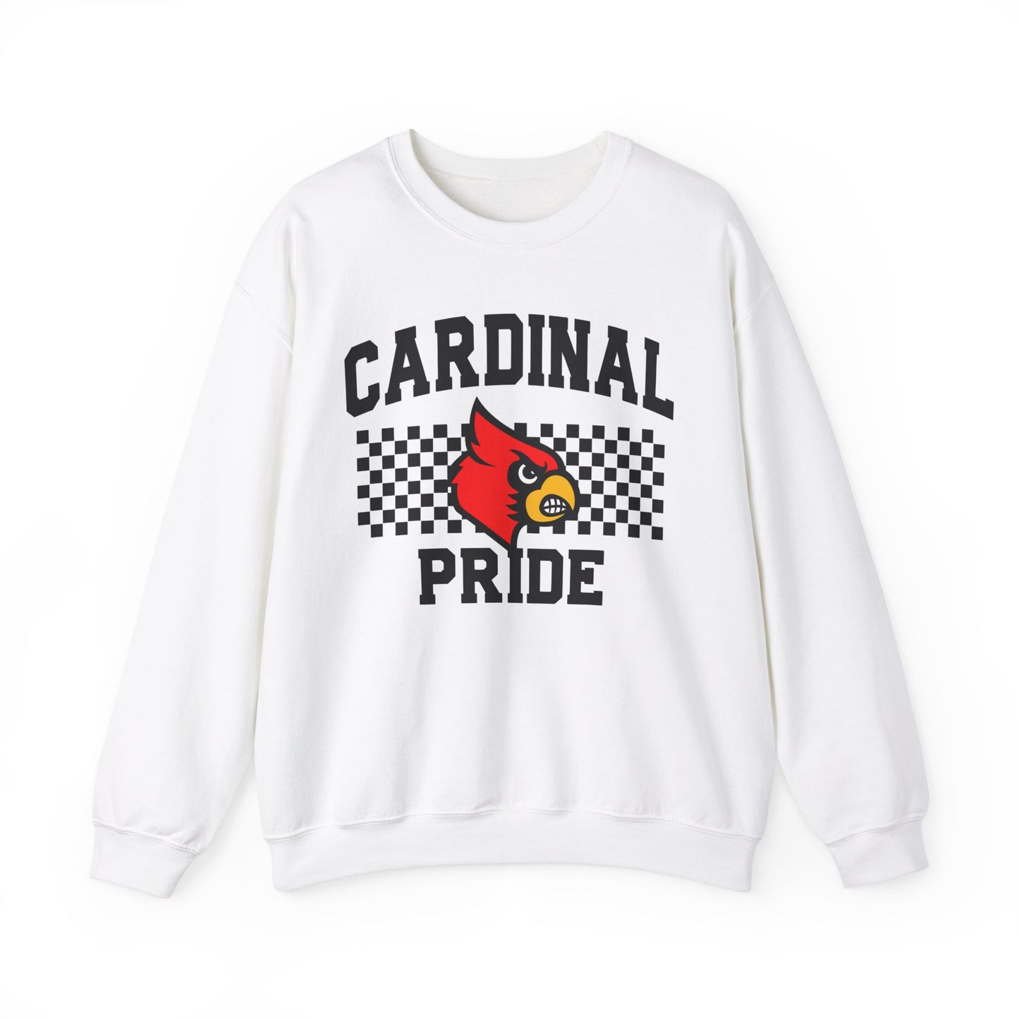 Cardinal Pride Black and White Checkerboard - Unisex Heavy Blend™ Crewneck Sweatshirt