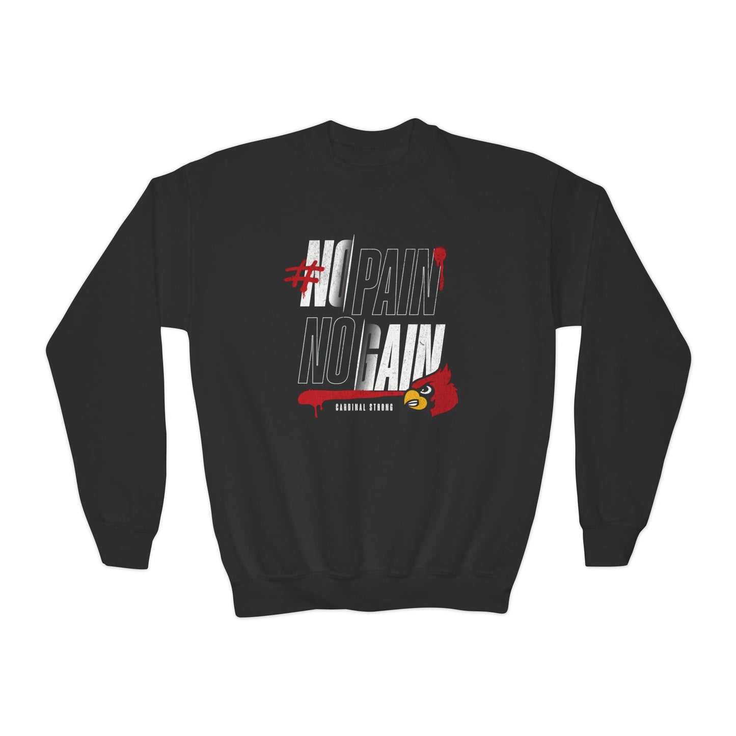 No Pain No Gain Cardinal - Youth Crew Sweatshirt