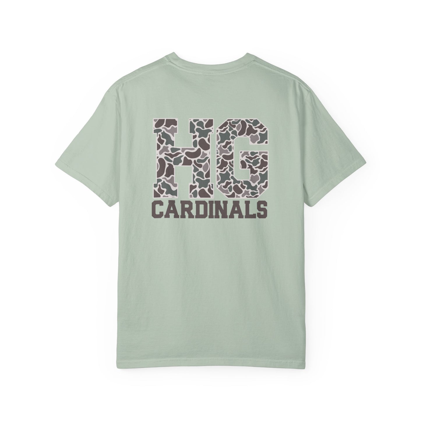 Old School Camo Cardinal Pocket + HG Cardinals - Comfort Colors T Shirt