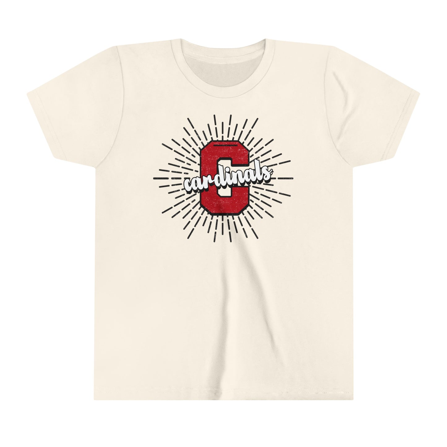 Cardinals Sunburst - Bella + Canvas Youth Tee