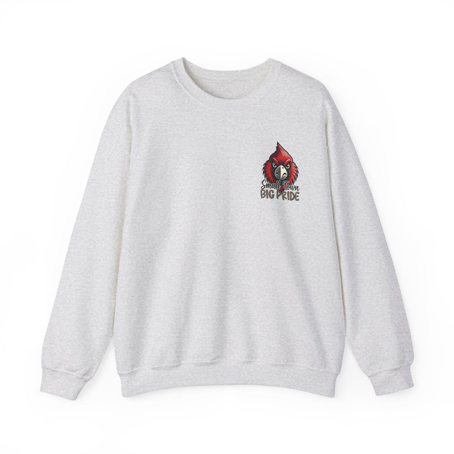 Cardinal Small Town Big Pride Back Design - Unisex Heavy Blend™ Crewneck Sweatshirt